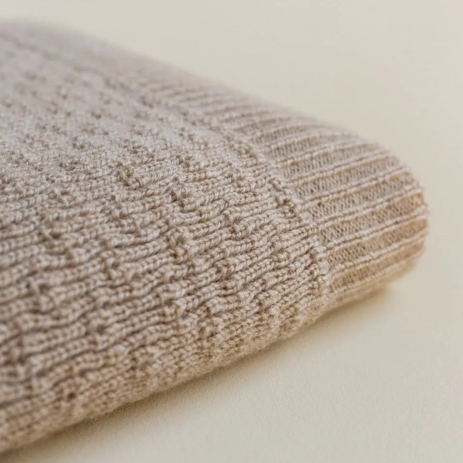 Dora Merino Wool Winter Blanket (Sand)