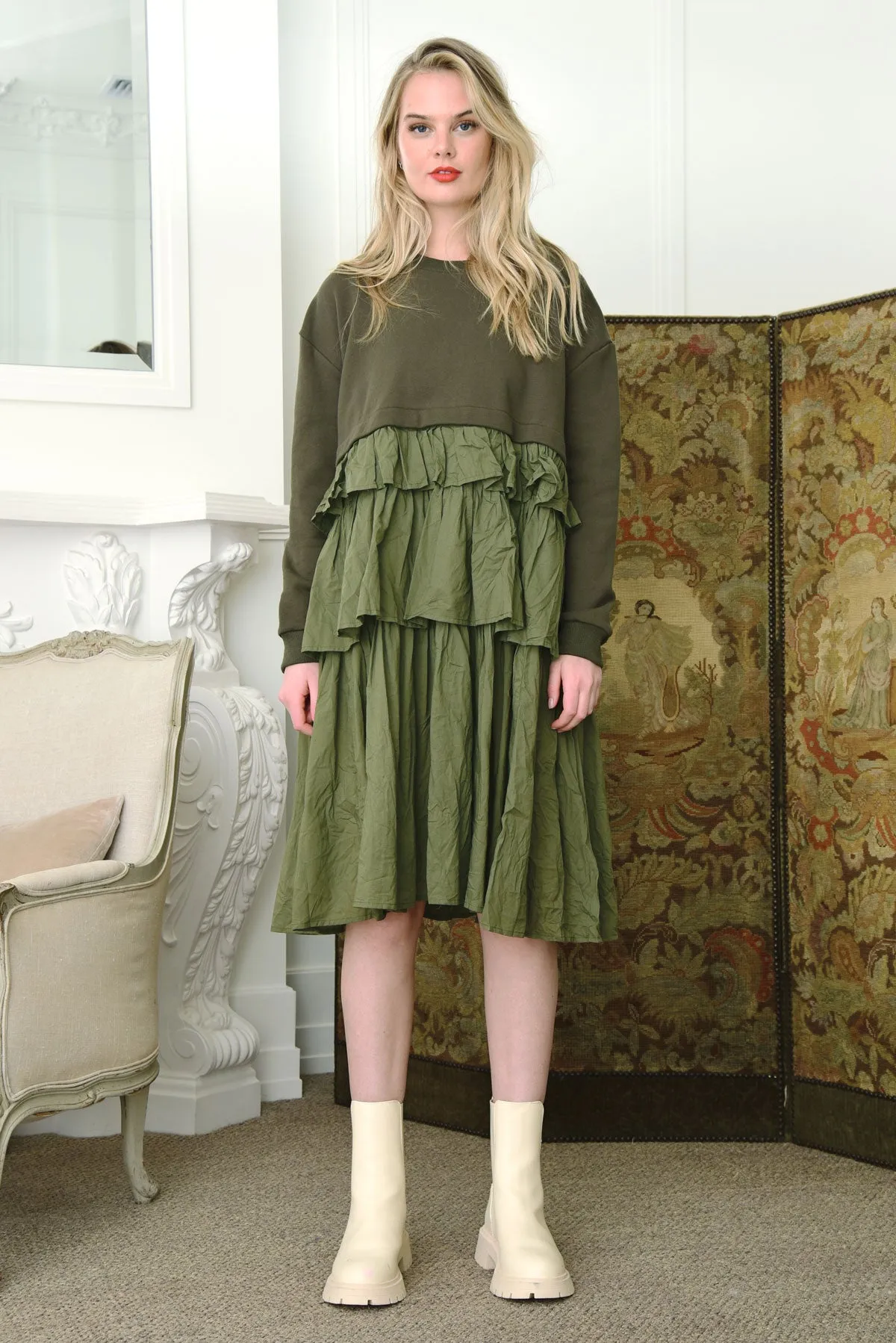Double Down Dress - Khaki