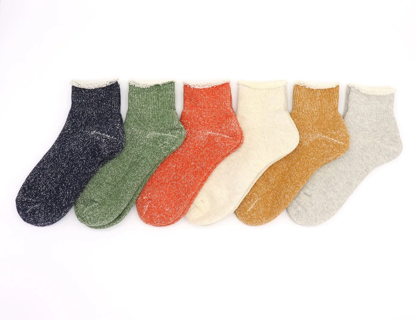 Double Face Ankle Socks - Organic Cotton - Dark Orange