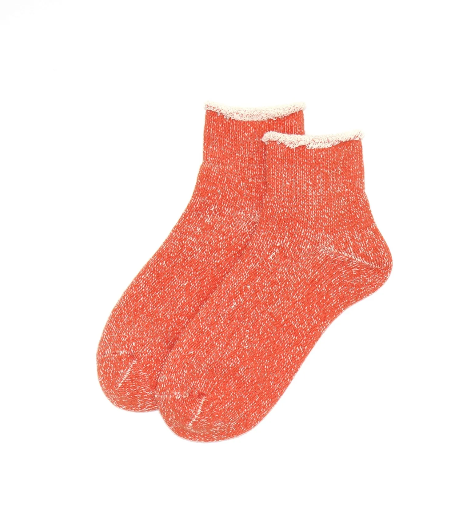 Double Face Ankle Socks - Organic Cotton - Dark Orange
