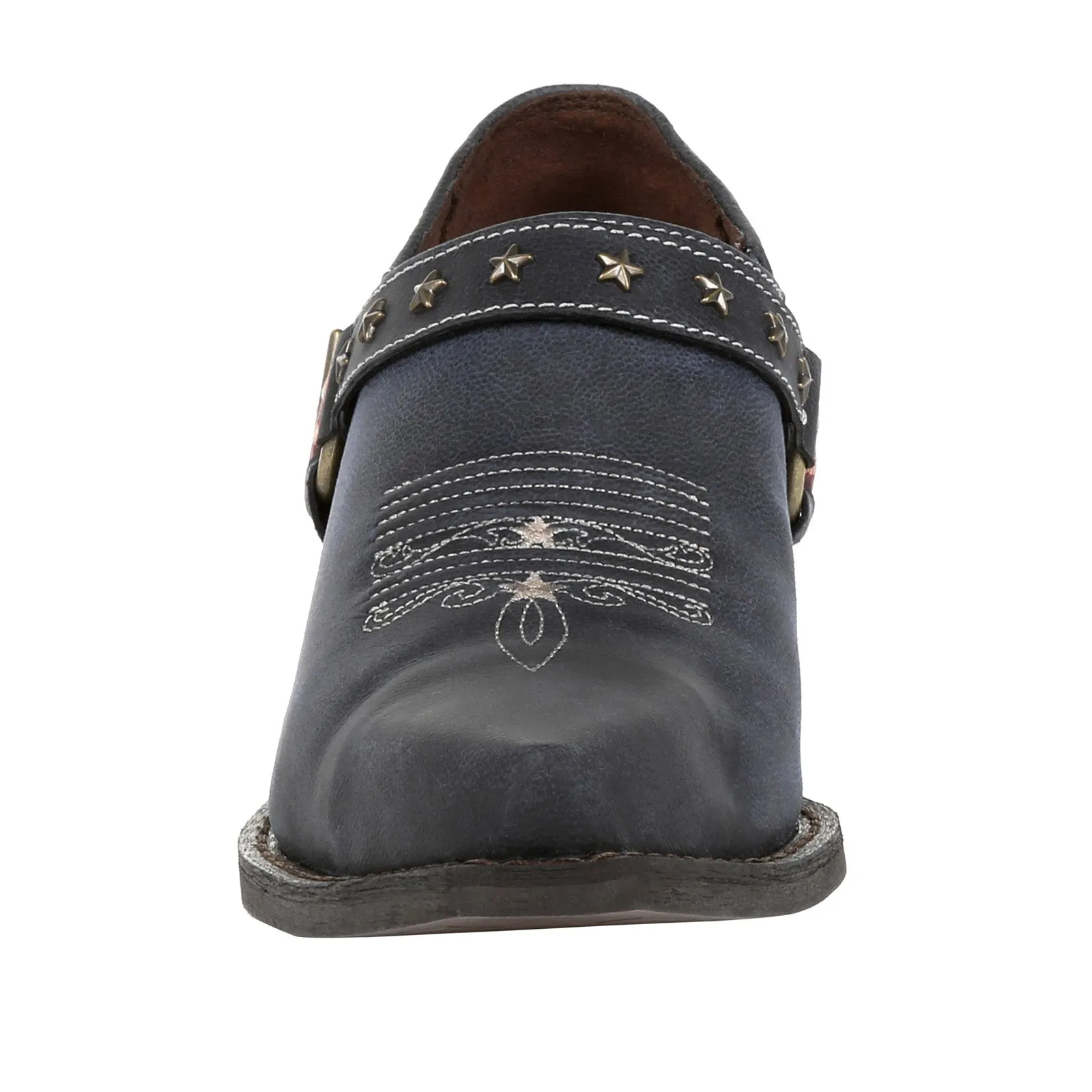Durango Crush  DRD0365 Womens Blue Leather Slip On Ankle & Booties Boots