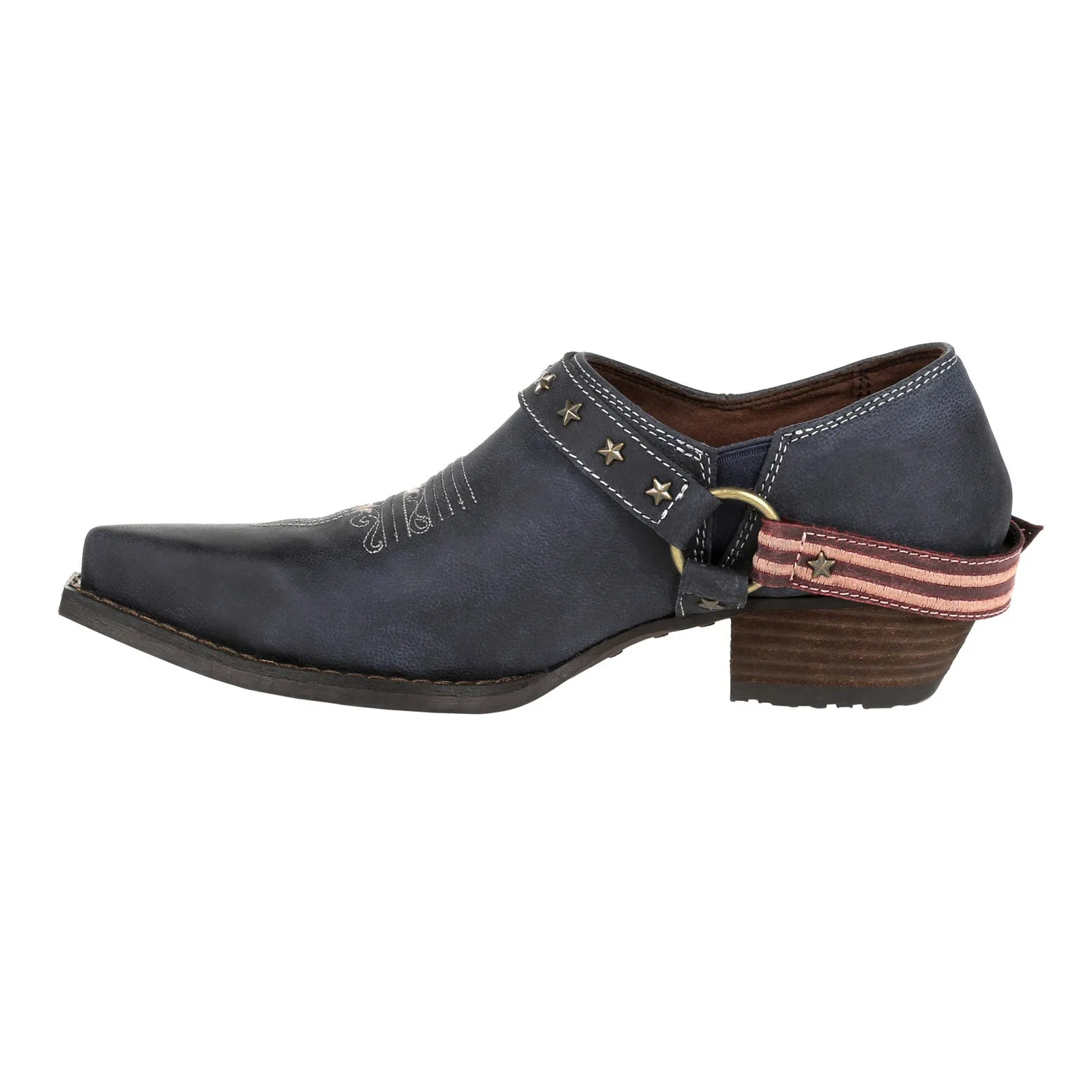 Durango Crush  DRD0365 Womens Blue Leather Slip On Ankle & Booties Boots