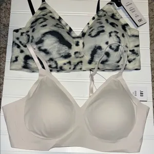 EBY Wireless Relief Bras Set - Animal Print and White