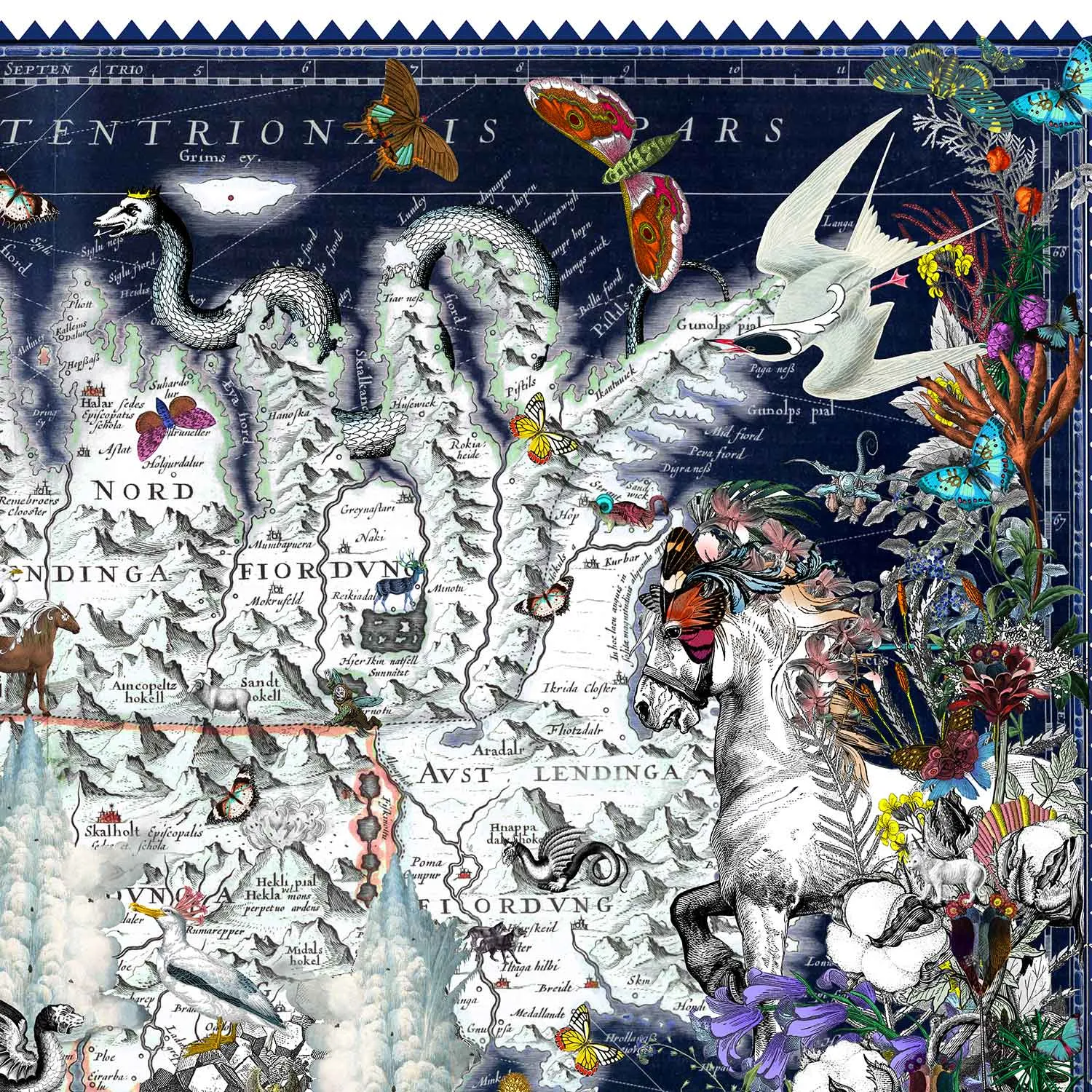 Eldgamla Isafold - Bimmblatt Iceland Map - Art Print