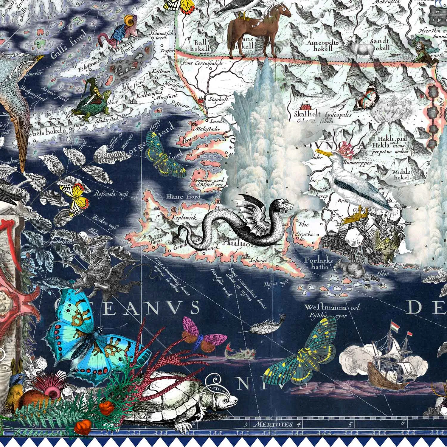 Eldgamla Isafold - Bimmblatt Iceland Map - Art Print