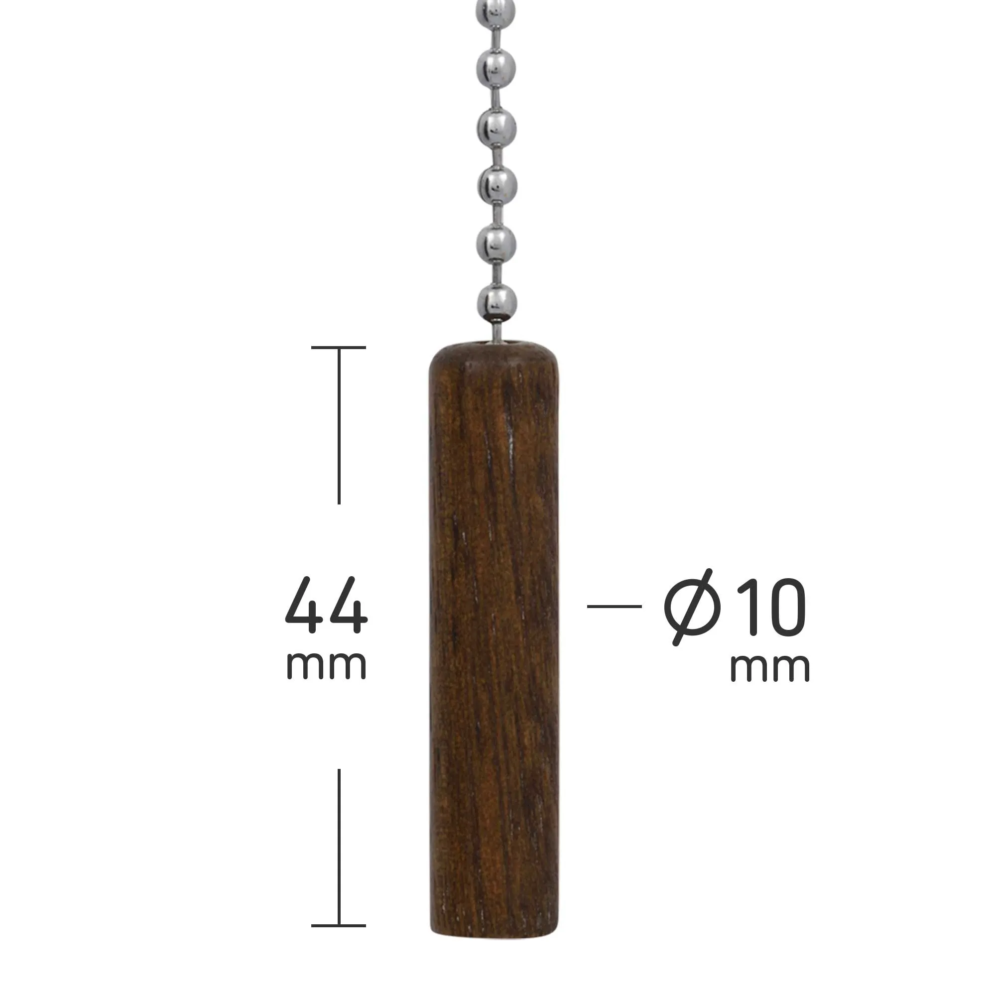 ElekTek Light Pull Chain Small Oak Cylinder With 80cm Matching Chain
