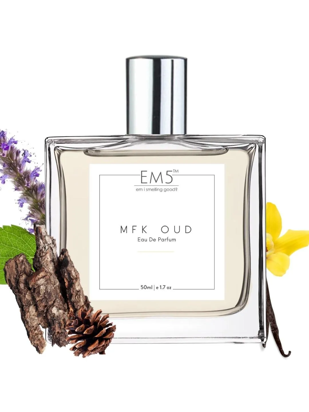 EM5™ MFK Oud Unisex Perfume EDP Spray for Men & Women | Warm Spicy Oud Aromatic Fragrance Accords | Luxury Gift for Him / Her | Variants Available: 50 ml Spray / 15 ml Spray