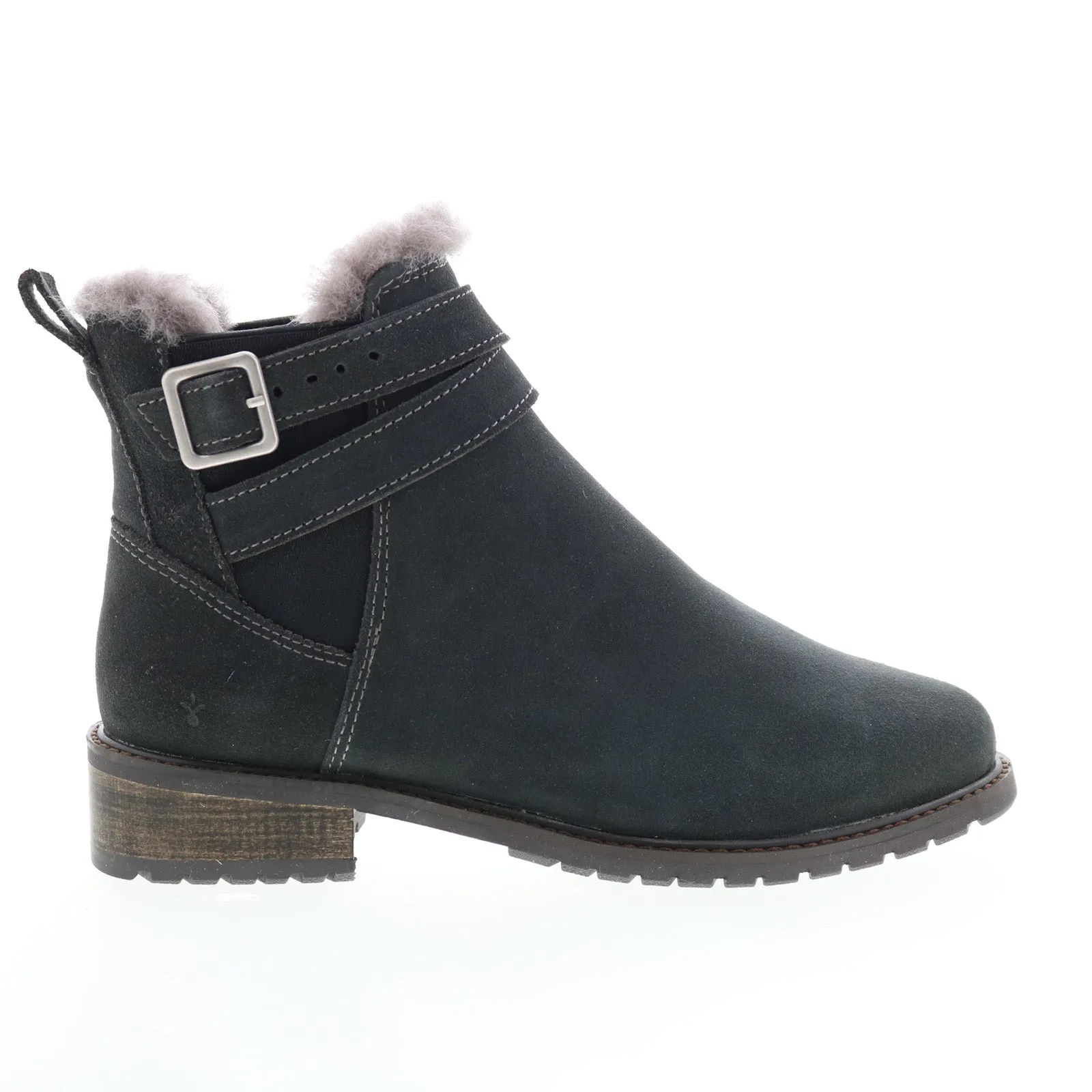 Emu Australia Loxton W12803 Womens Gray Suede Ankle & Booties Boots