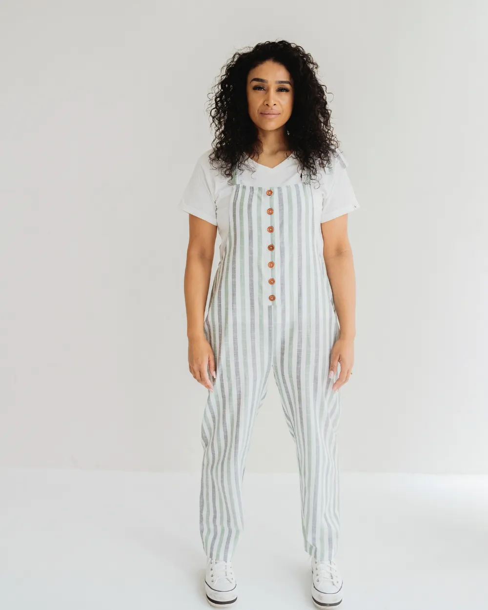 Erin Woven Stripe Dungarees