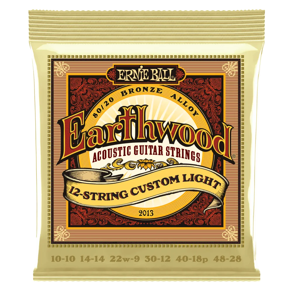 Ernie Ball Earthwood Custom Light 12-String 80/20 Bronze Acoustic Guitar String, 10-48 Gauge