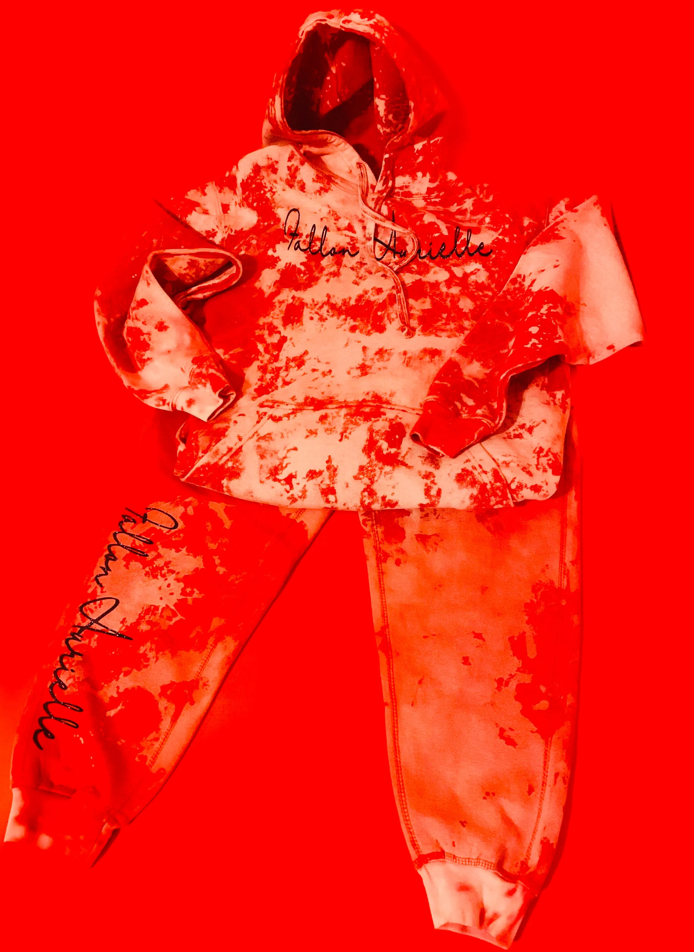 Fallon Aurielle Kids & Unisex Adults Signature Revenge Joggers (Red & White)