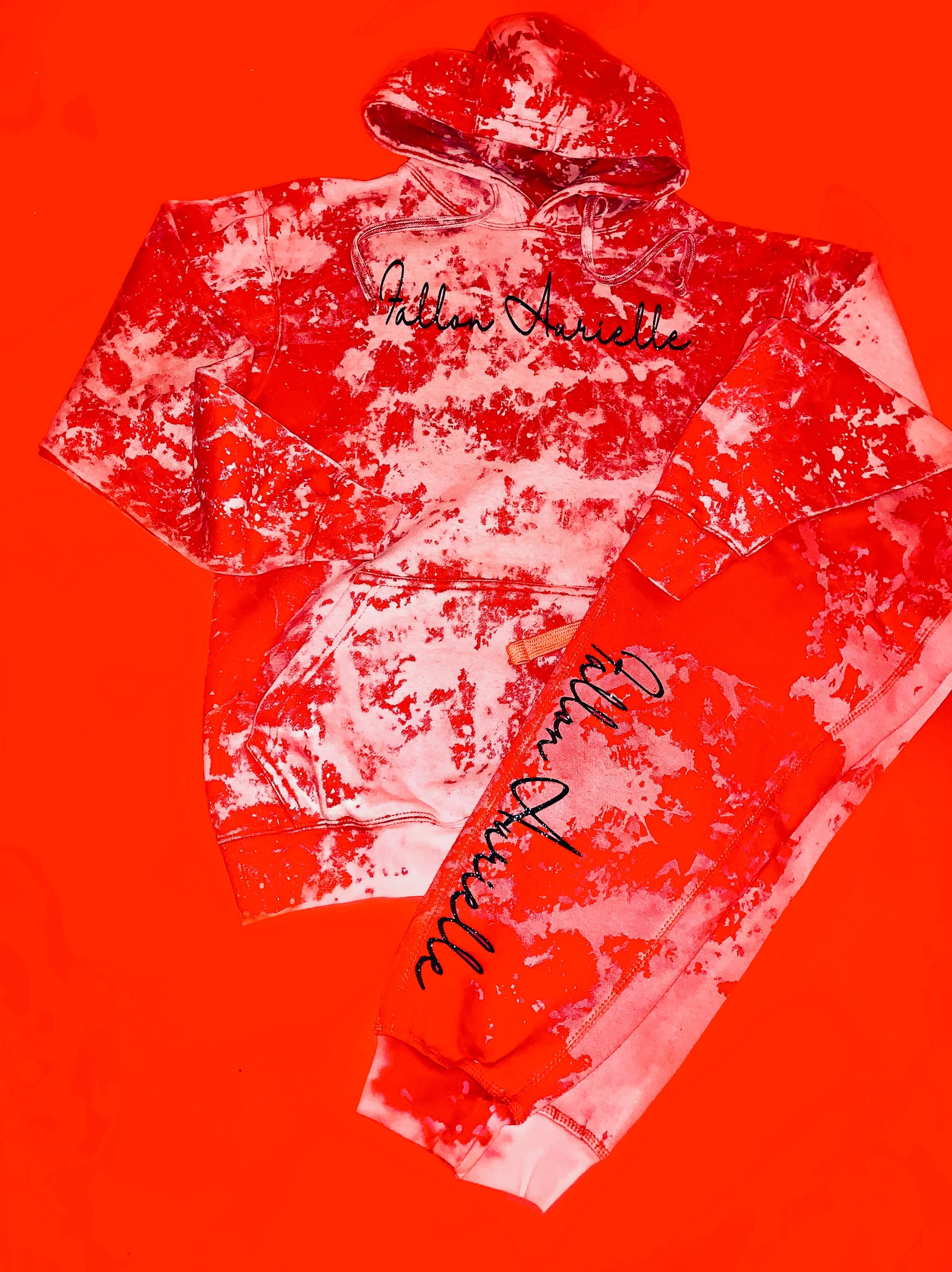 Fallon Aurielle Kids & Unisex Adults Signature Revenge Joggers (Red & White)