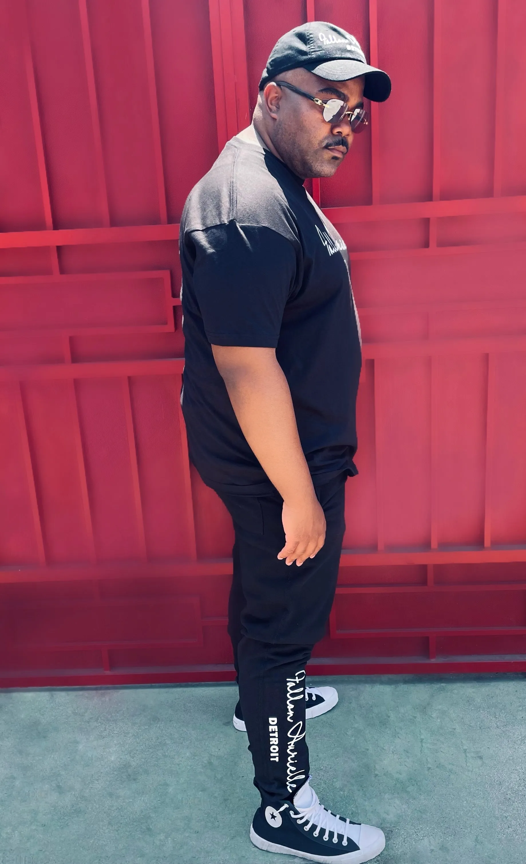 Fallon Aurielle Unisex Signature 3 Piece Detroit Rep Yo Set Jogger Set (Black & White)