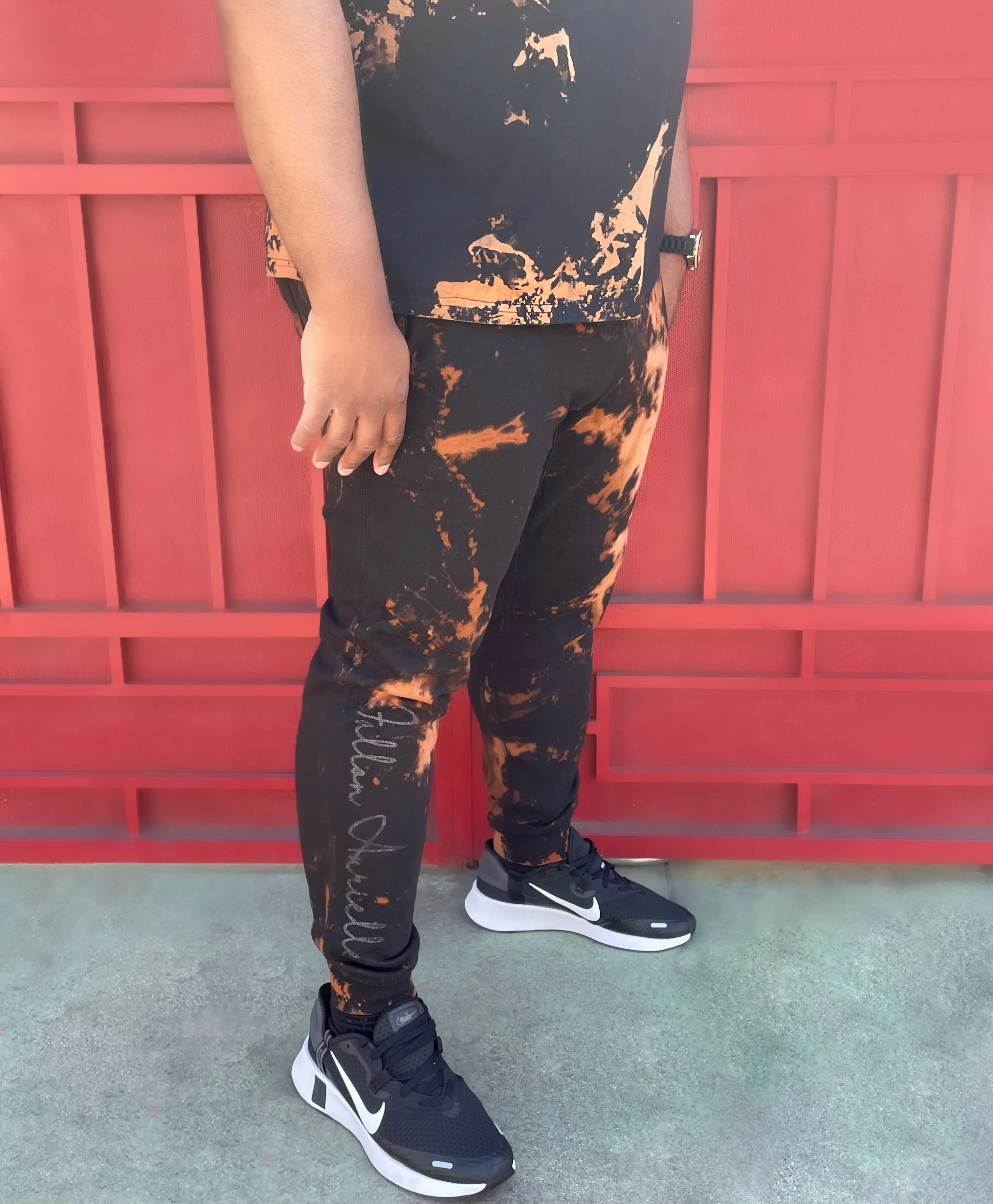 Fallon Aurielle Unisex Signature Acid Wash Jogger Set (Black, Tan & Black)