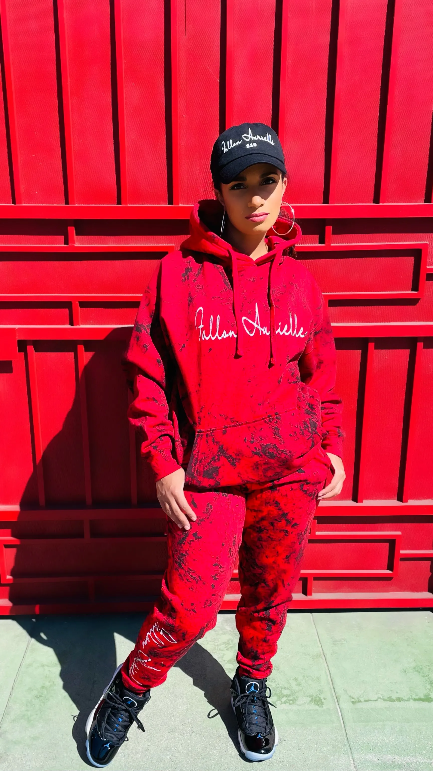 Fallon Aurielle Unisex Signature Fire Hoodie (Red, Black & White)