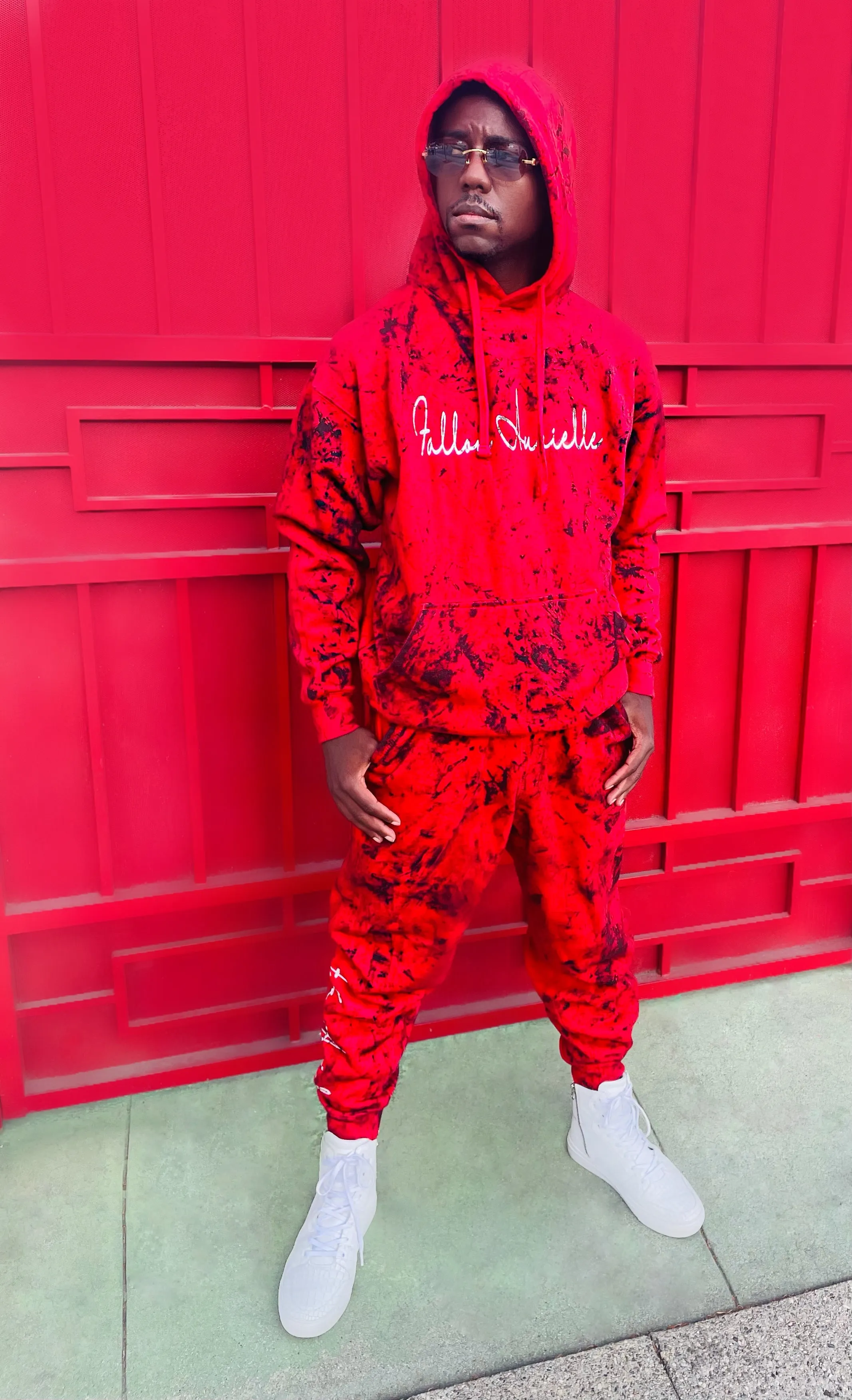Fallon Aurielle Unisex Signature Fire Hoodie (Red, Black & White)