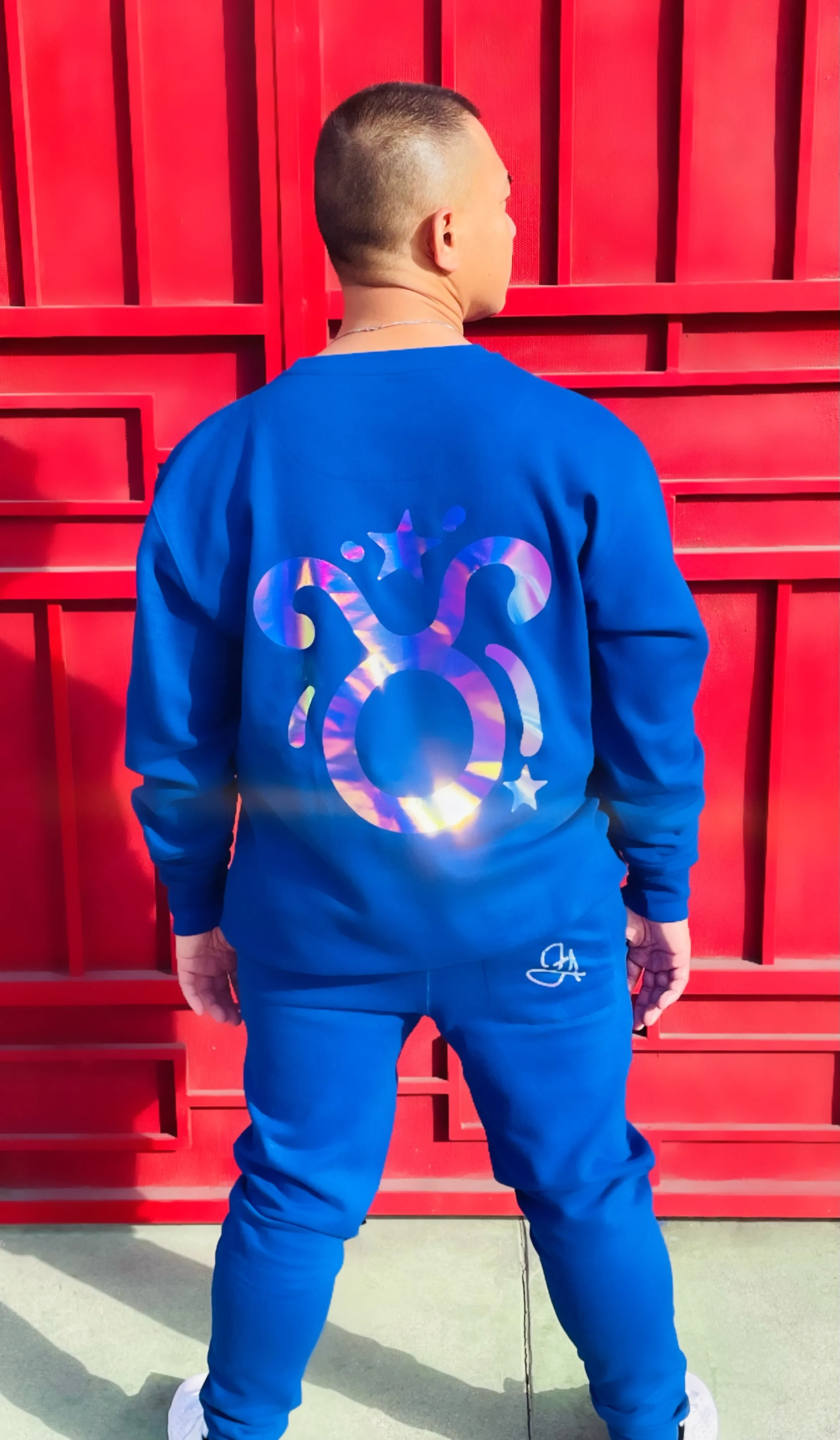 Fallon Aurielle Unisex Signature Joggers (Royal Blue & Holographic)