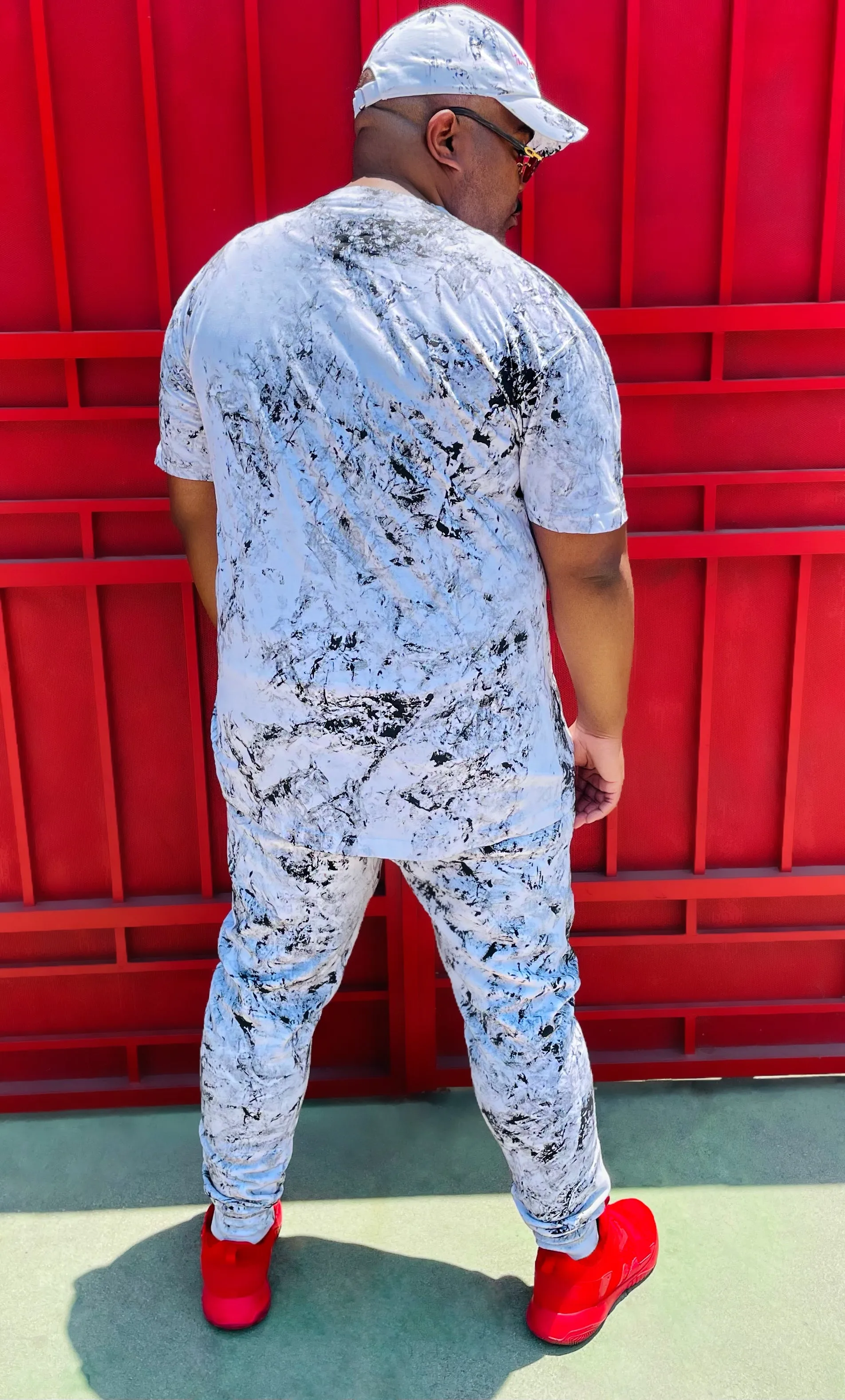 Fallon Aurielle Unisex Signature Los Angeles Rep Yo Set Joggers (White, Red & Black)
