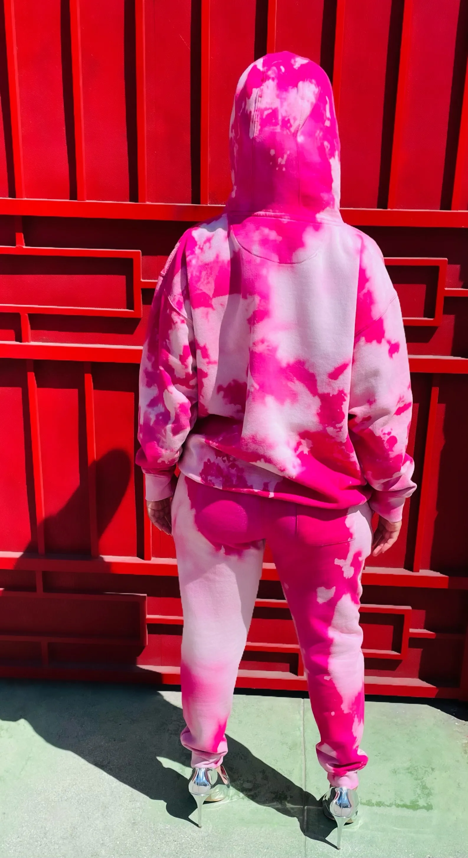 Fallon Aurielle Unisex Signature Pink Clouds Hoodie (Fuchsia Pink & White)