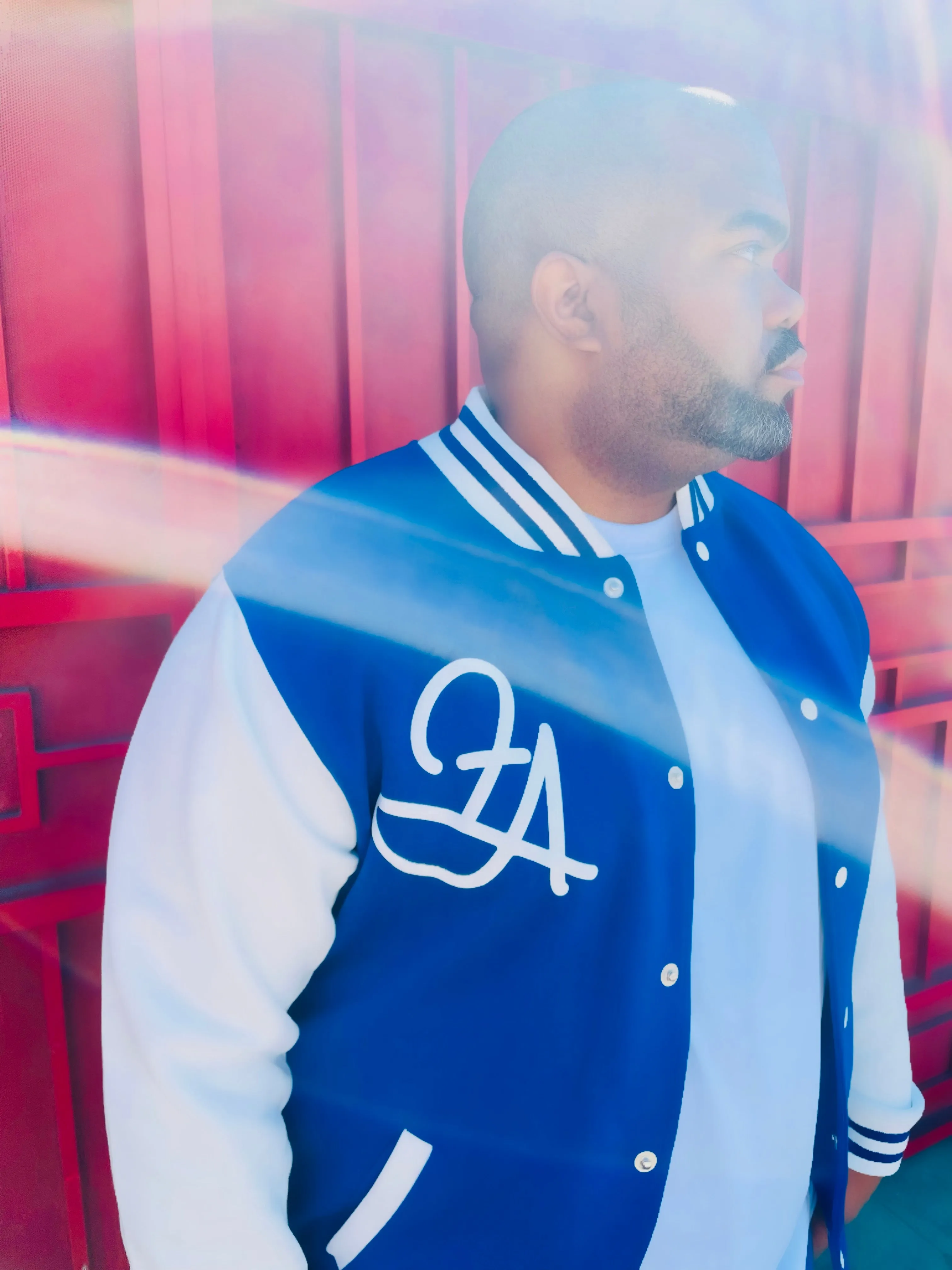 Fallon Aurielle Unisex Signature Sagittarius Zodiac Jacket Jogging Set (Royal Blue & White)