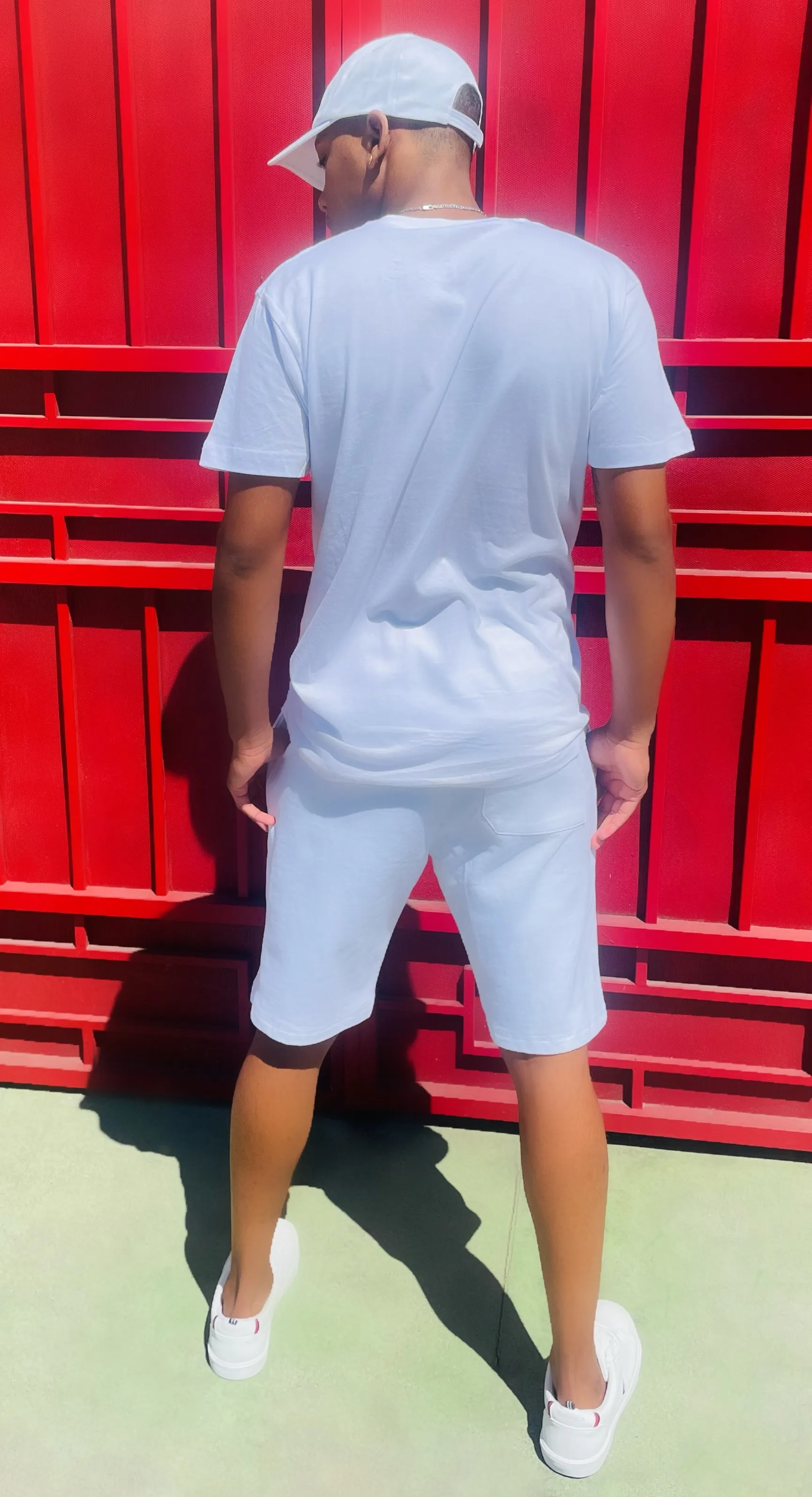 Fallon Aurielle Unisex Signature Shorts (White On White)
