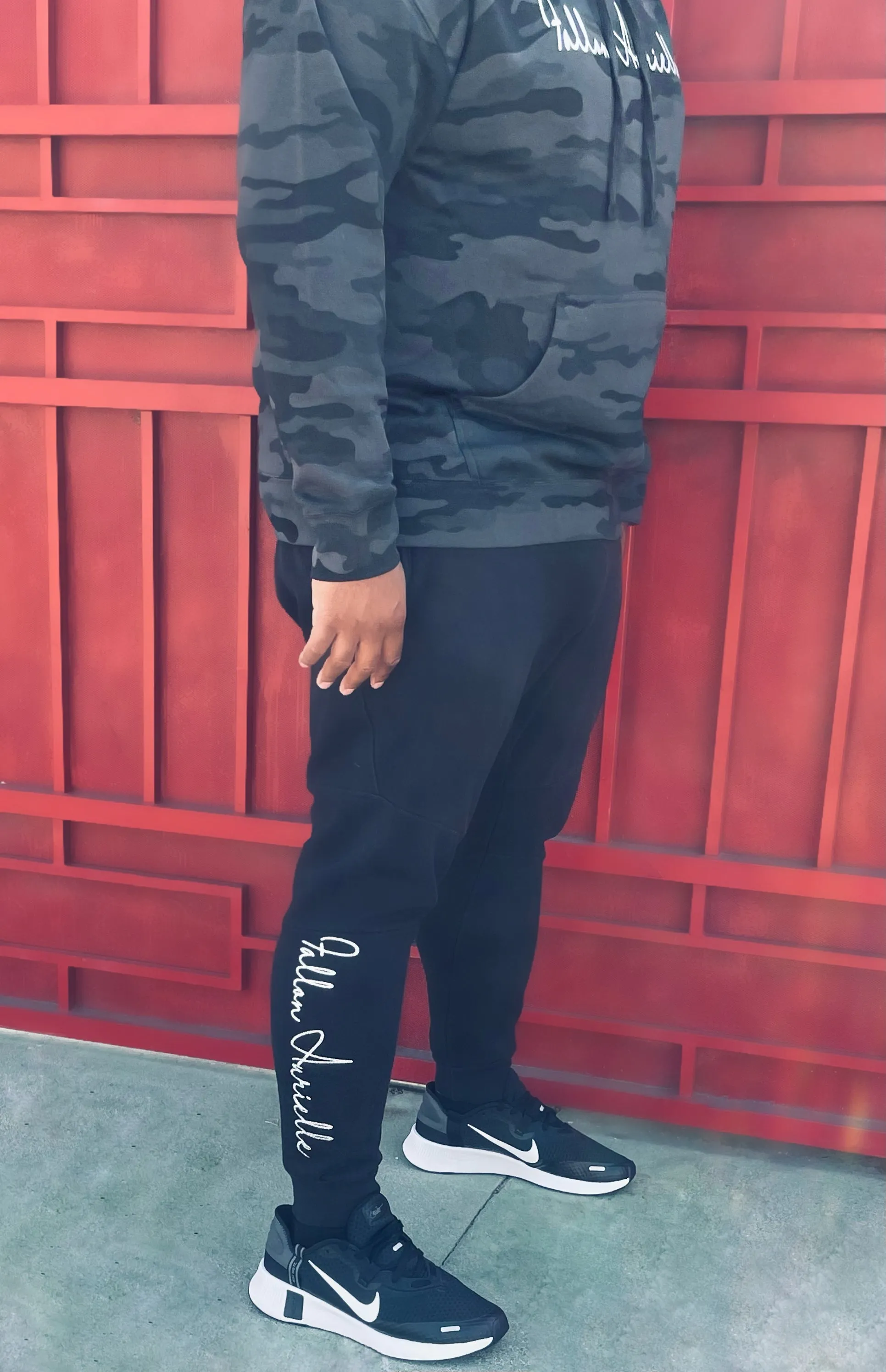 Fallon Aurielle Unisex Signature Slim Cut Joggers (Black & Silver Sparkle)