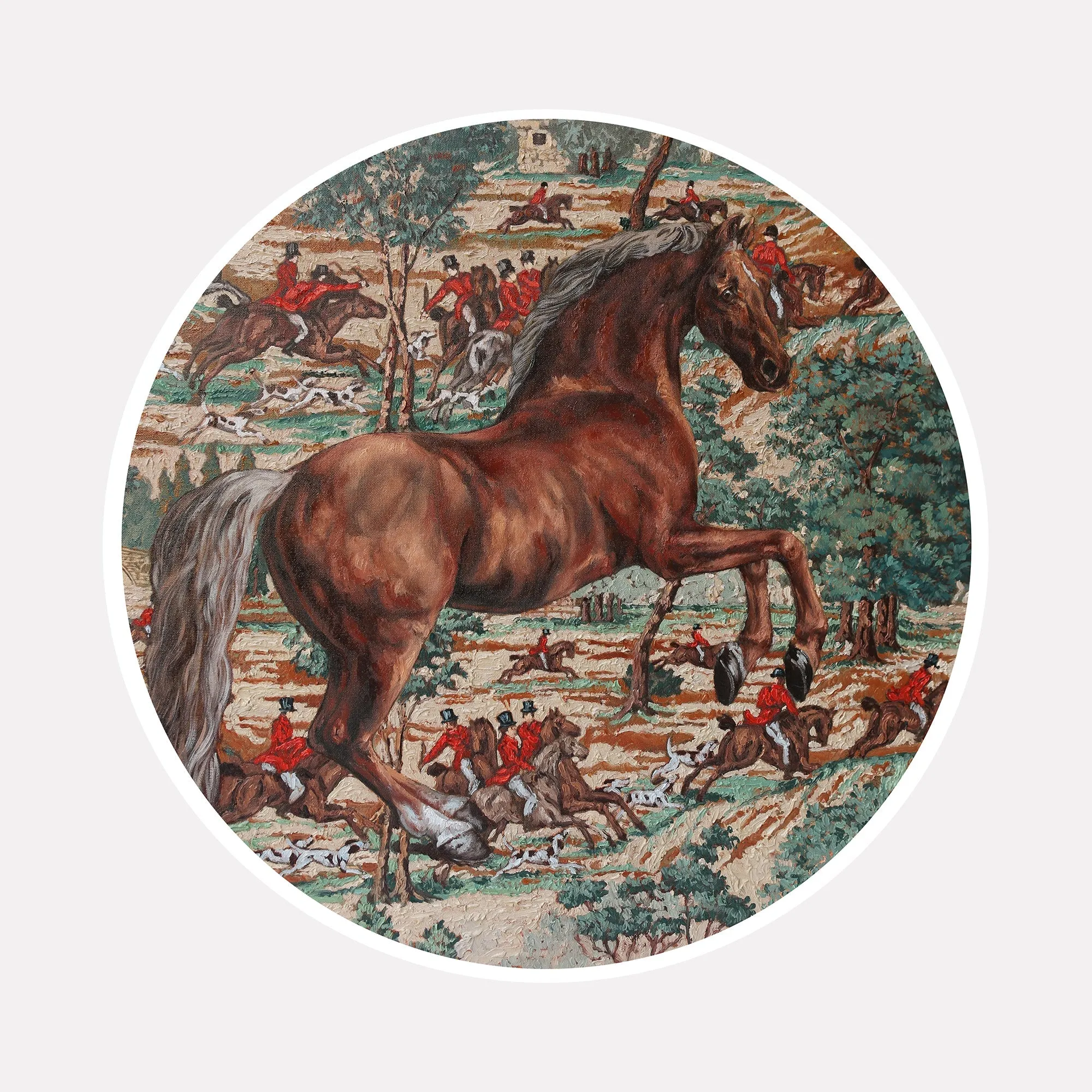 Feral Horse Galloping After a Fox