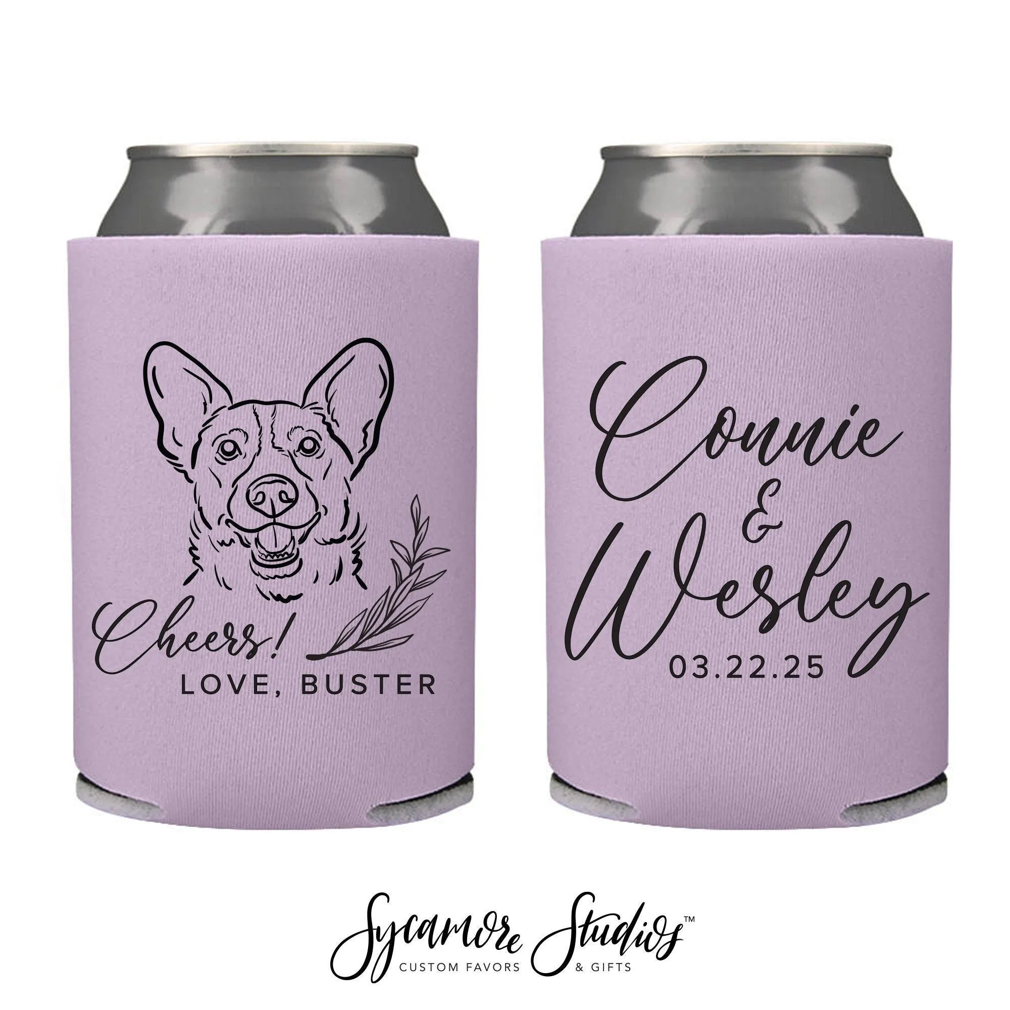 Floral Bust - Wedding Can Cooler #224R