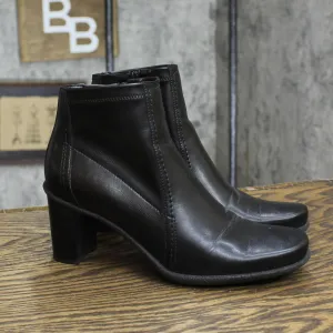 Franco Sarto Womens Vintage Block Heel Leather Booties 1674185ed09589 Black 6M
