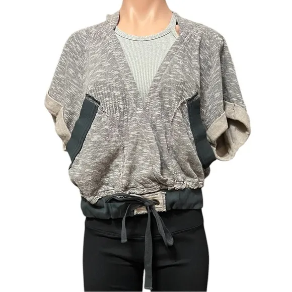 Free People Gray Women's Sweatshirt with Hood Pre-owned Good Condition