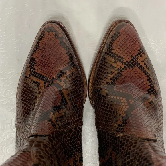 Free People New Frontier Western Booties in Snakeskin Leather