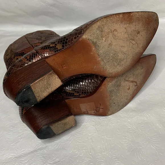 Free People New Frontier Western Booties in Snakeskin Leather