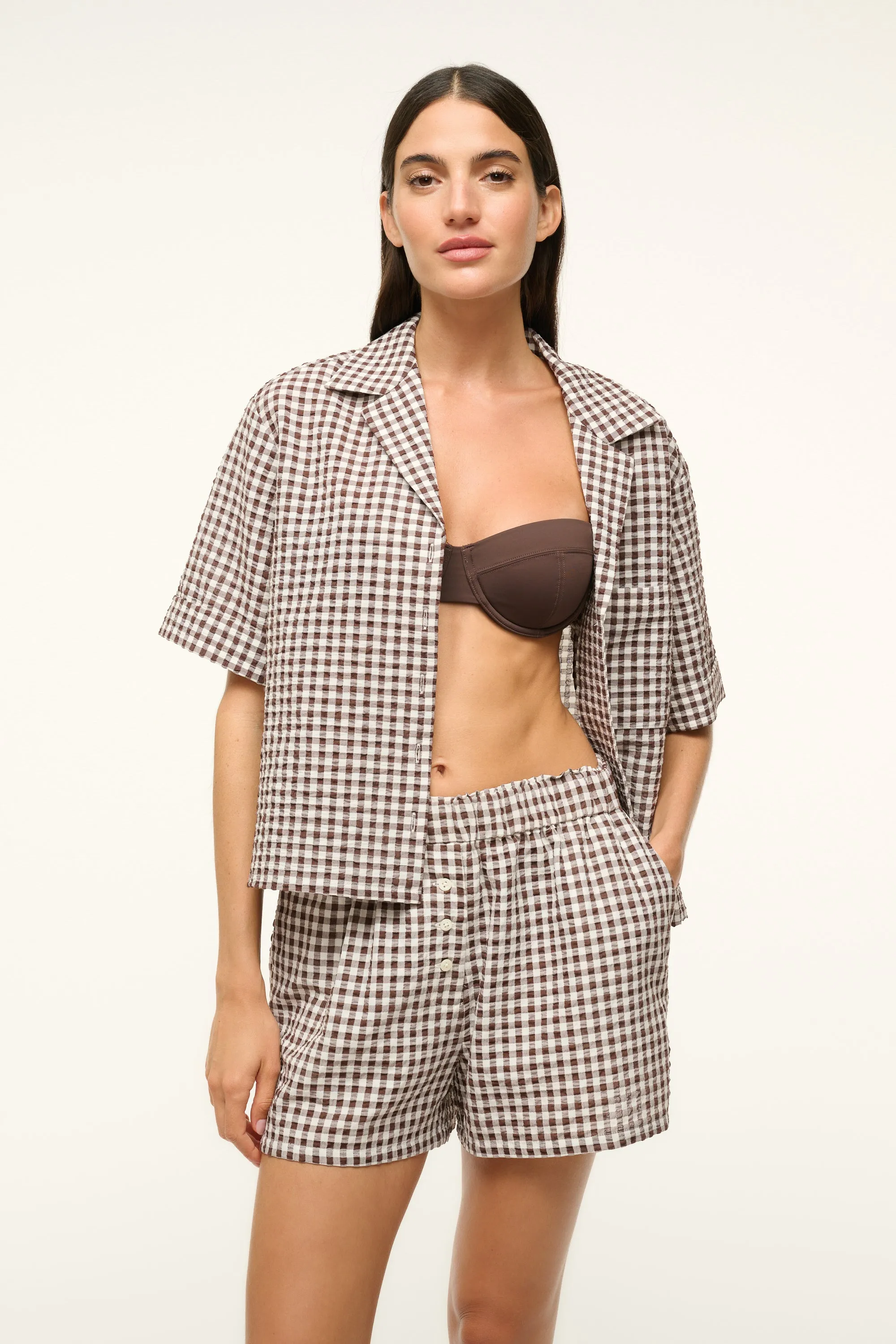 Gabi Shirt Dark Chocolate Gingham