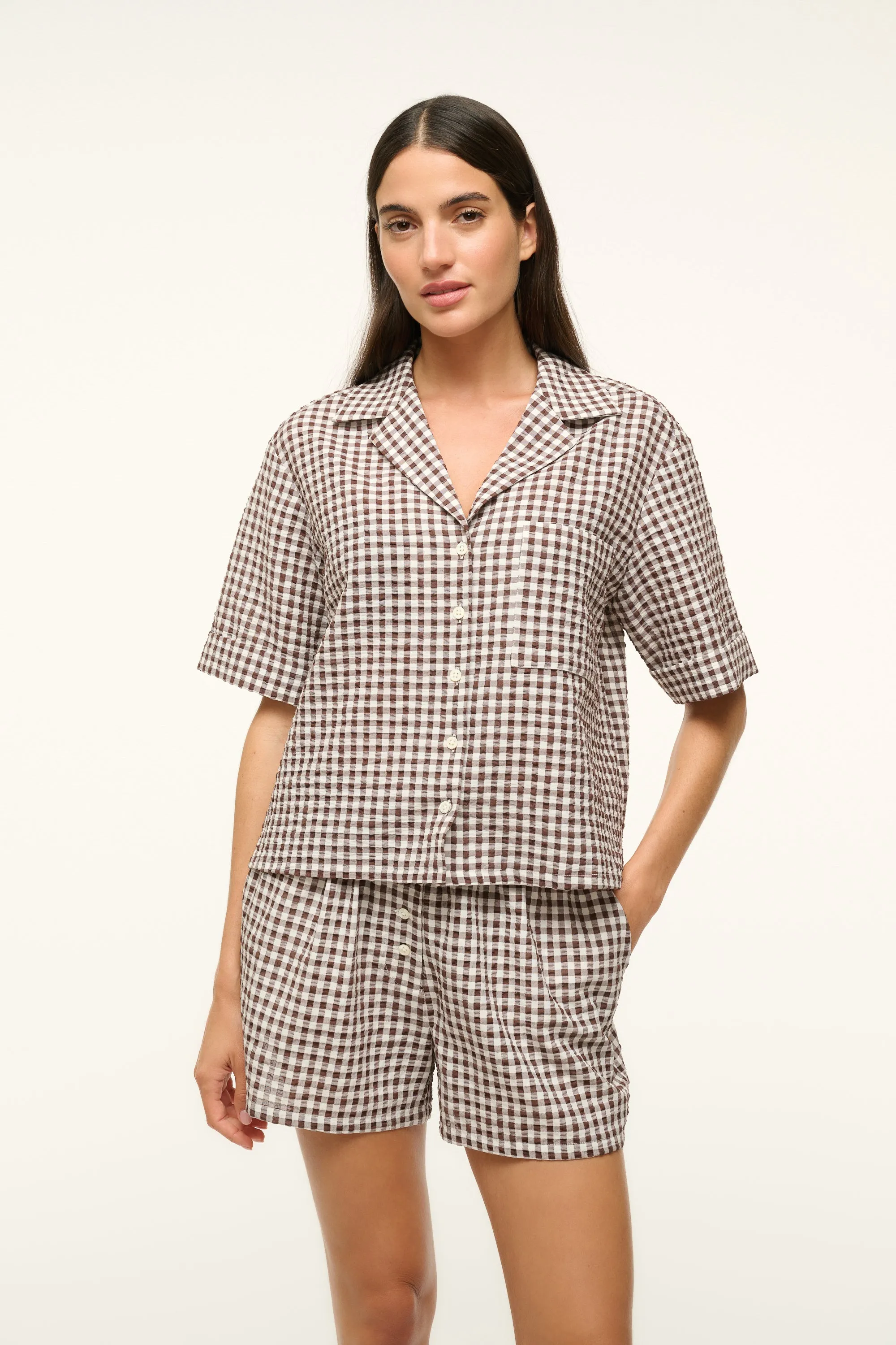 Gabi Shirt Dark Chocolate Gingham