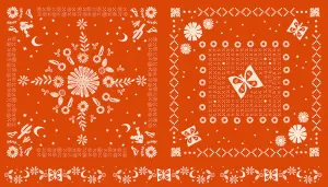 Golden Hour, Bandana Panel in Warm Red