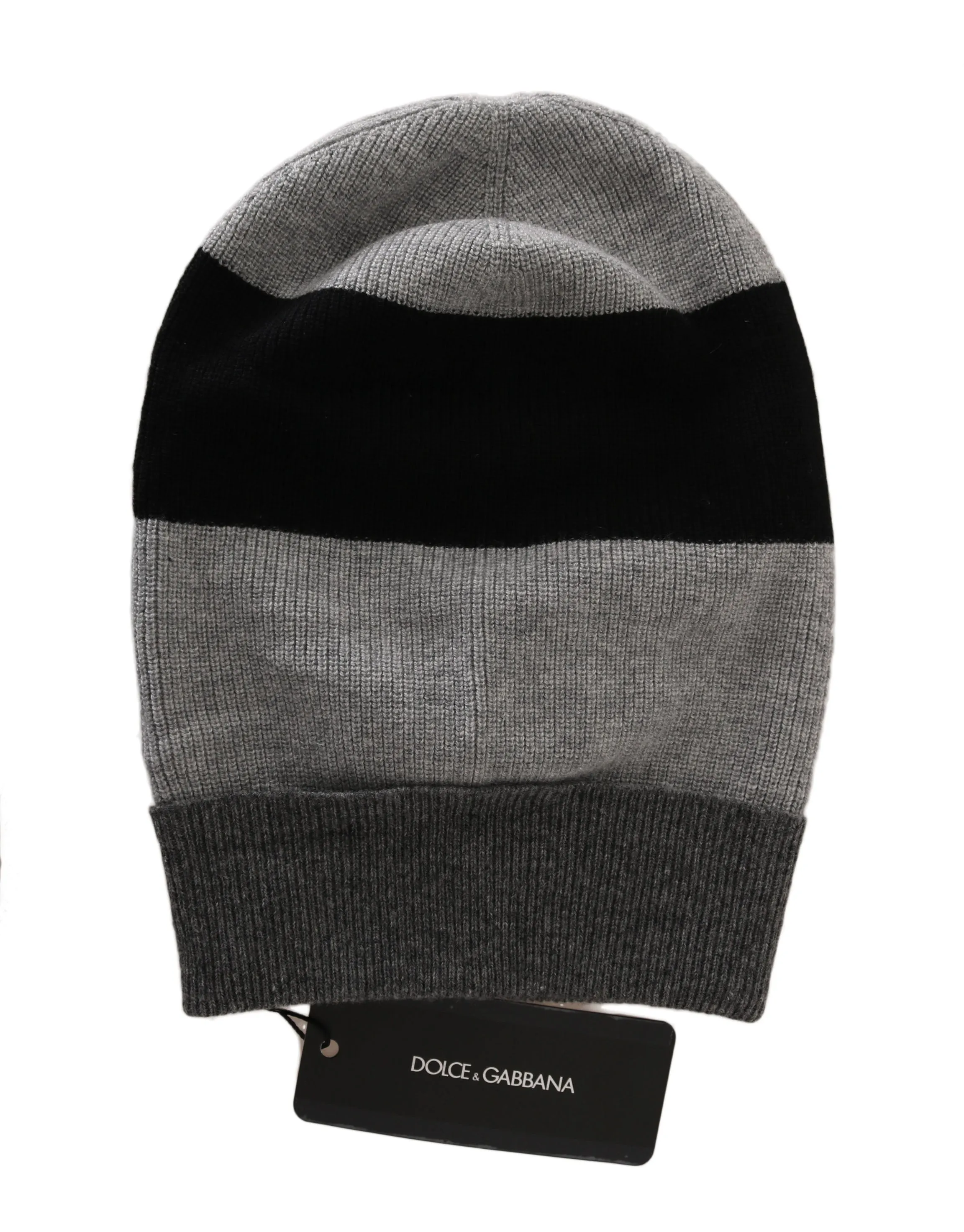 Gray Black Beanie 100% Cashmere Warm Hat