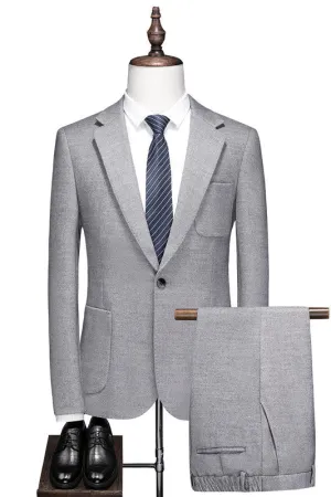 Gray Stylish One Button Men Prom Suits Notched Lapel Formal Business Suit Prom Tuxedo Suits