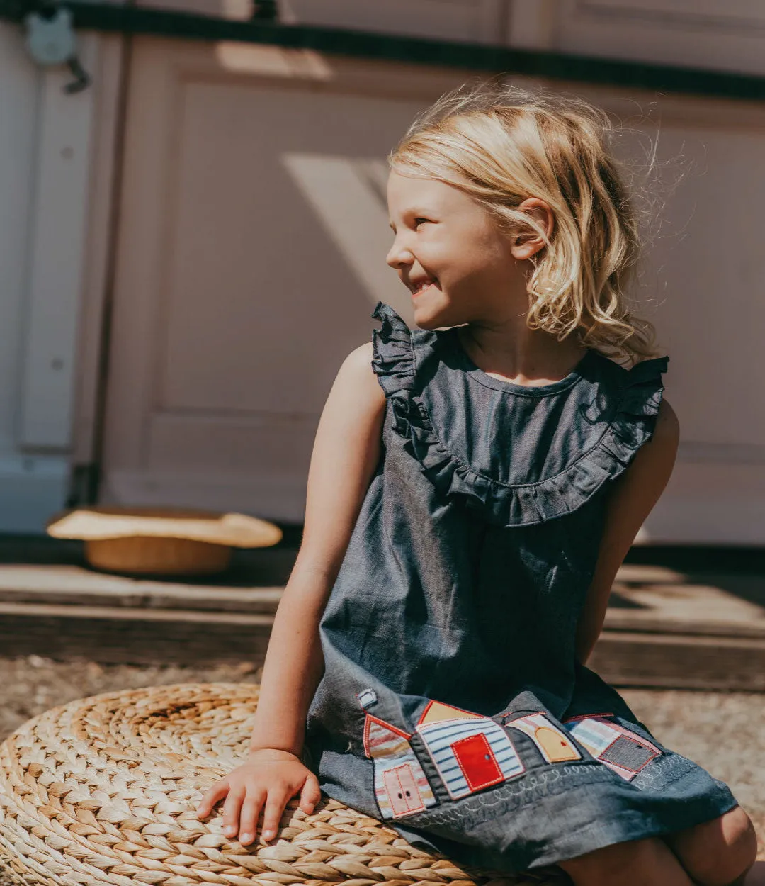 Grey Conversational Applique Dress