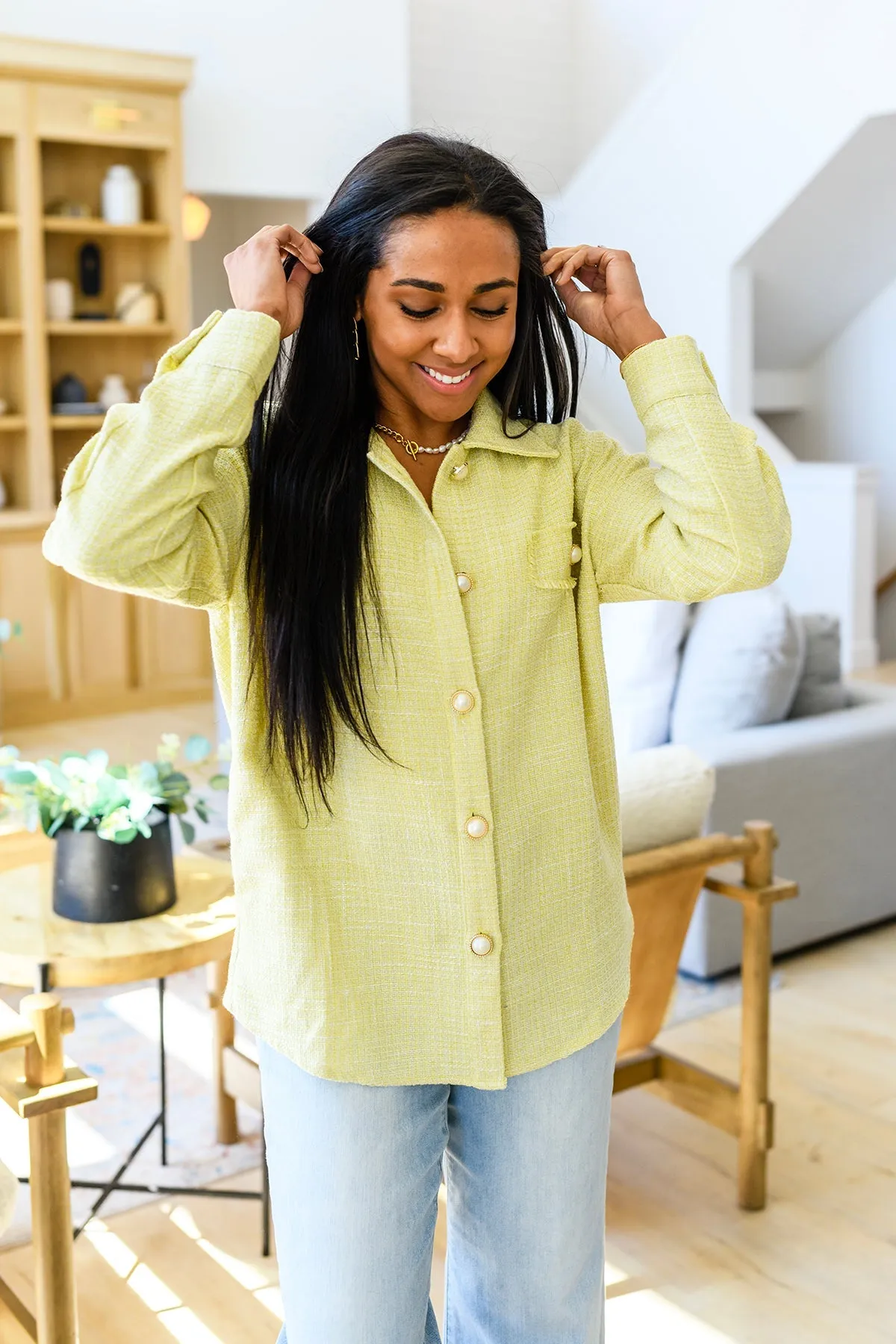 Hazel Blues® |  Daydreams Shacket in Yellow
