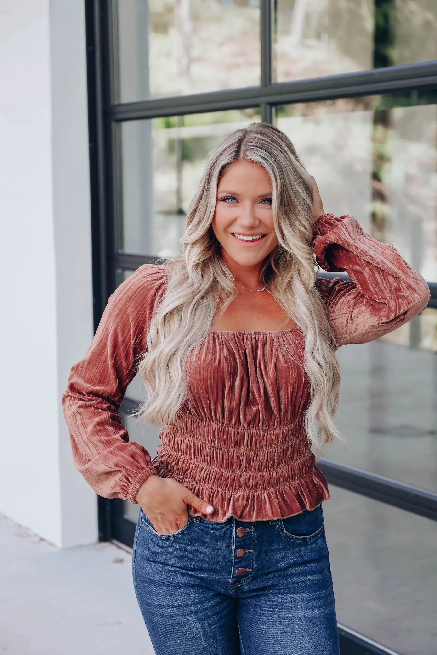 Helen Smocked Waist Blouse