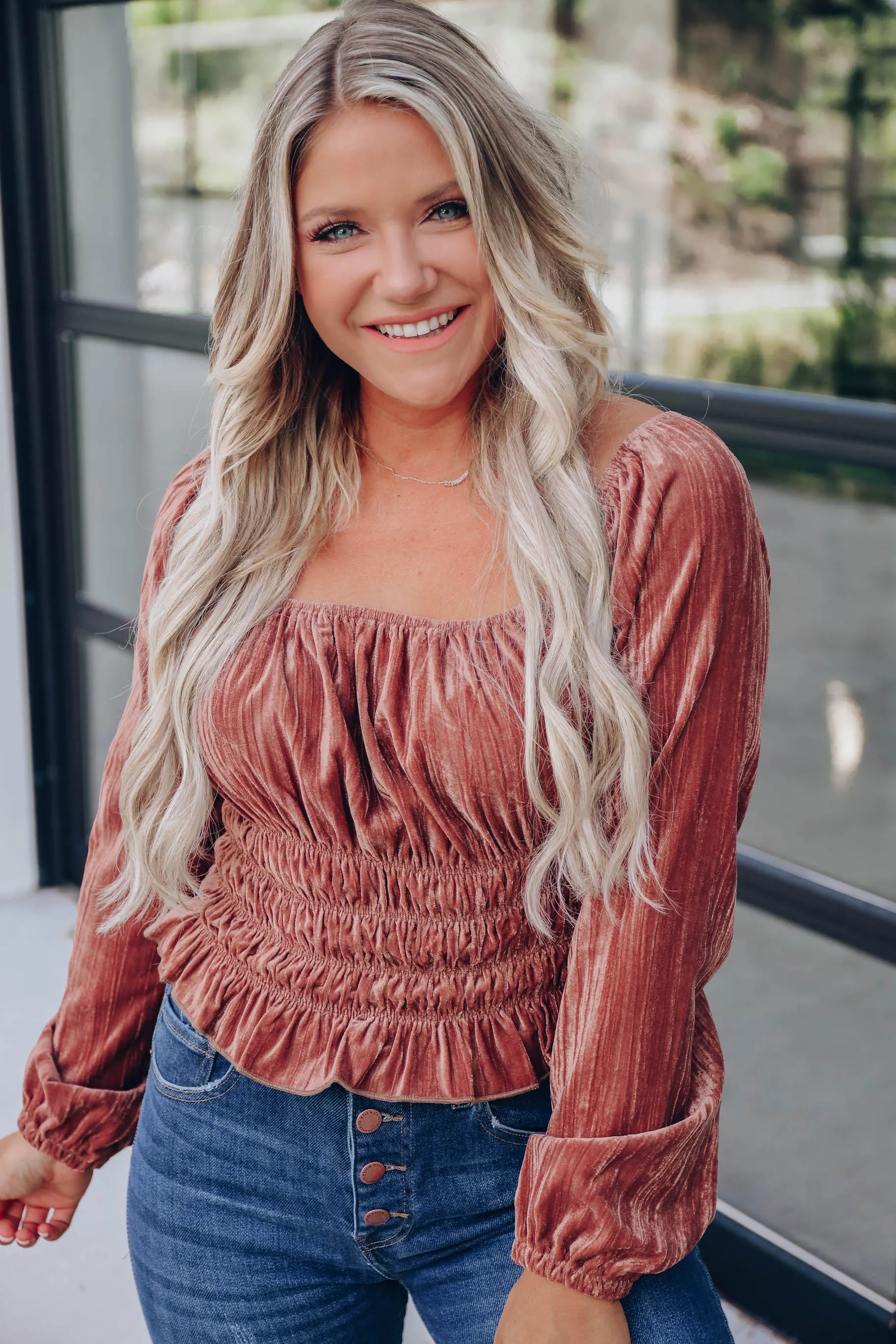 Helen Smocked Waist Blouse