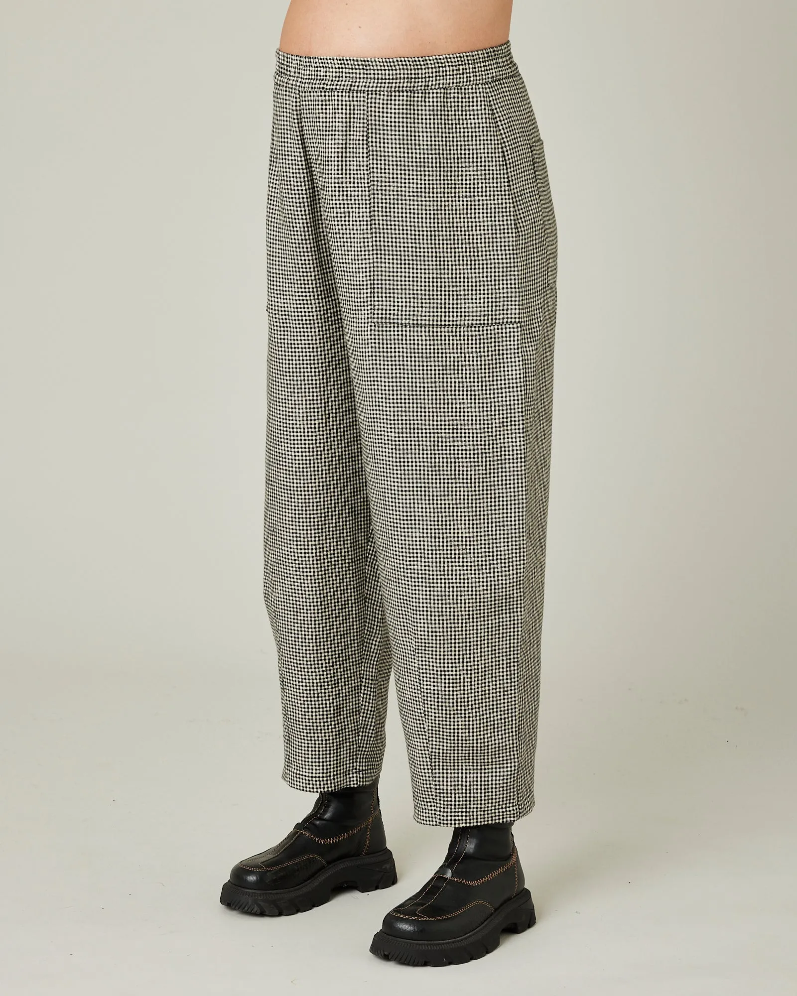 Huxley Black & Stone Micro Gingham Linen Trousers