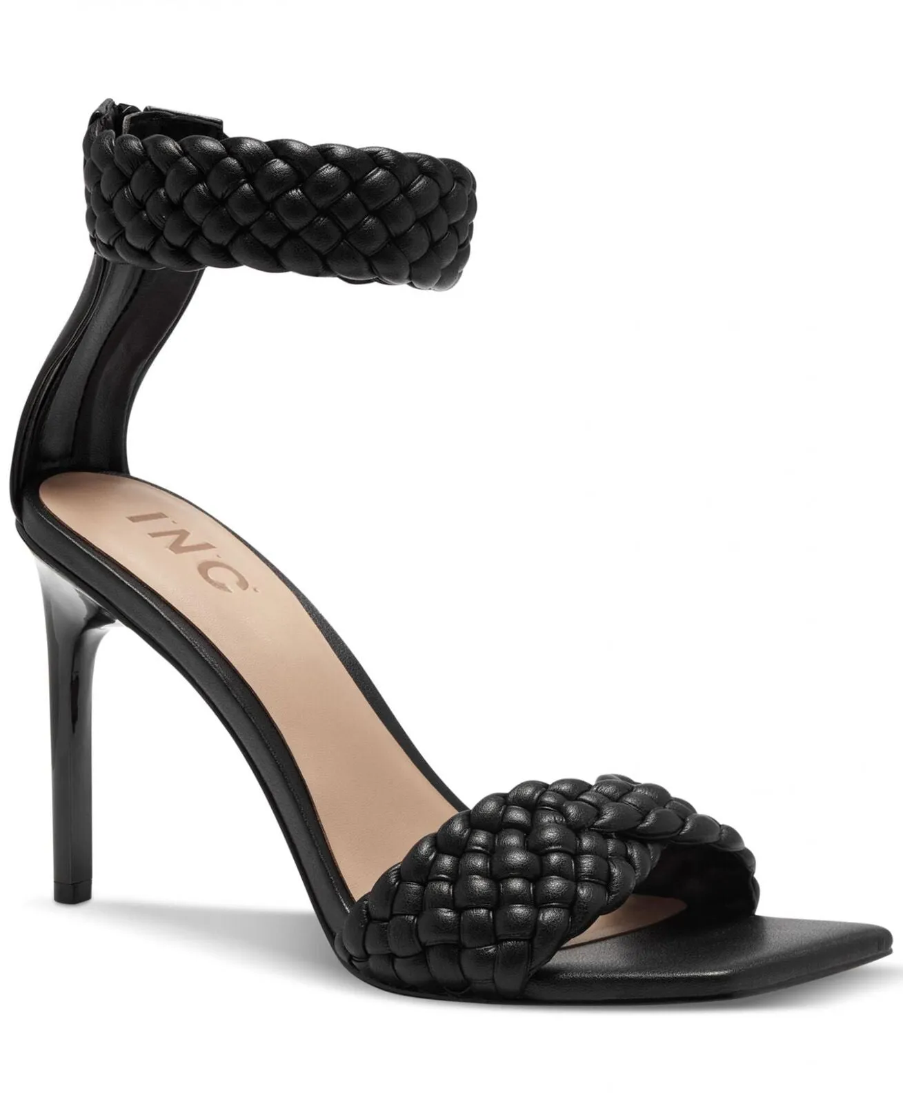 Inc International Concepts Stiletto Heels Adalie Woven Dress Sandals Black 9.5M