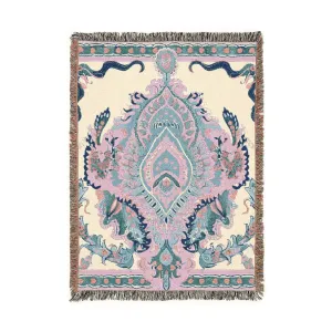 Intricate Floral and Serpentine Woven Blanket