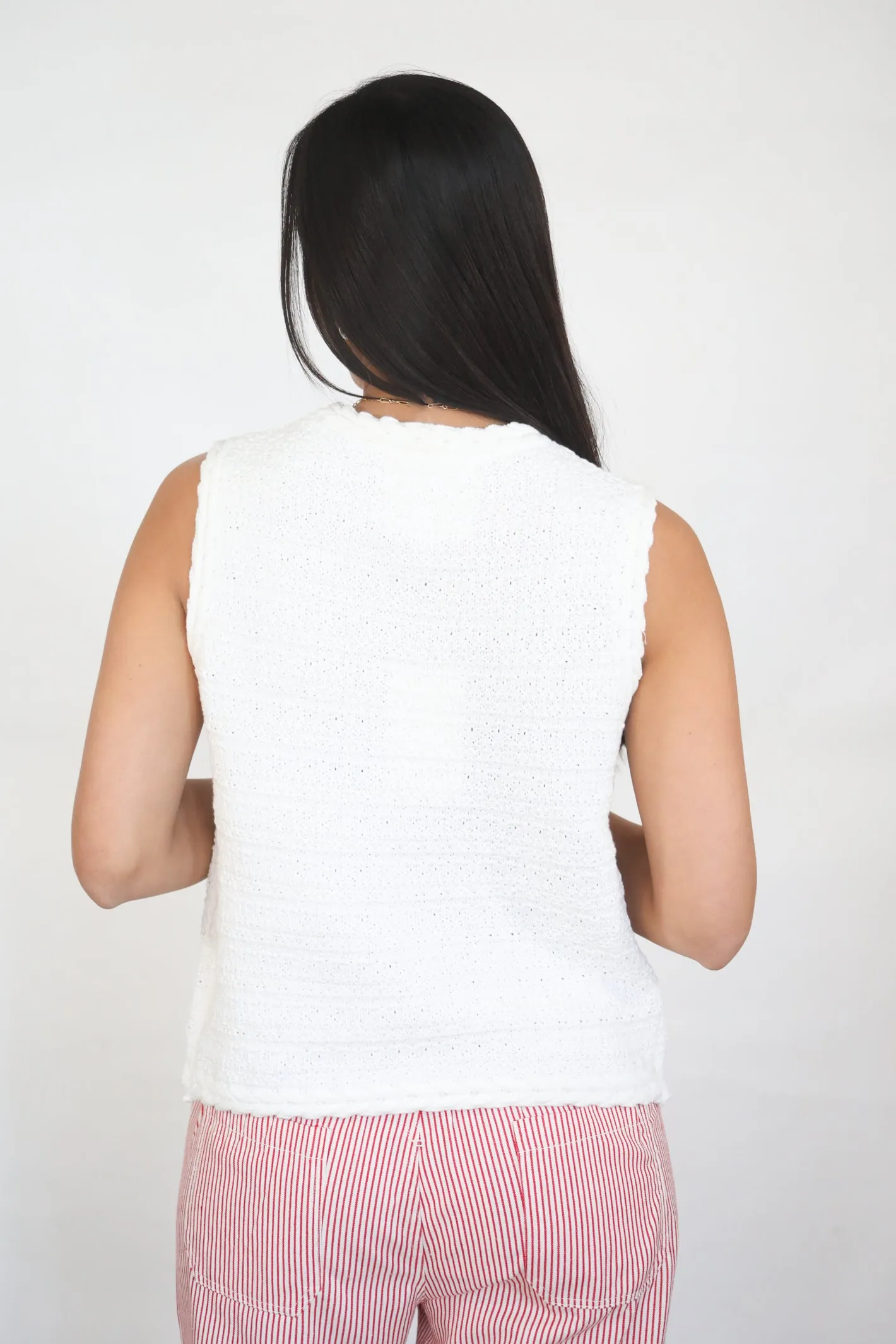 ISLA WOVEN BUTTON VEST