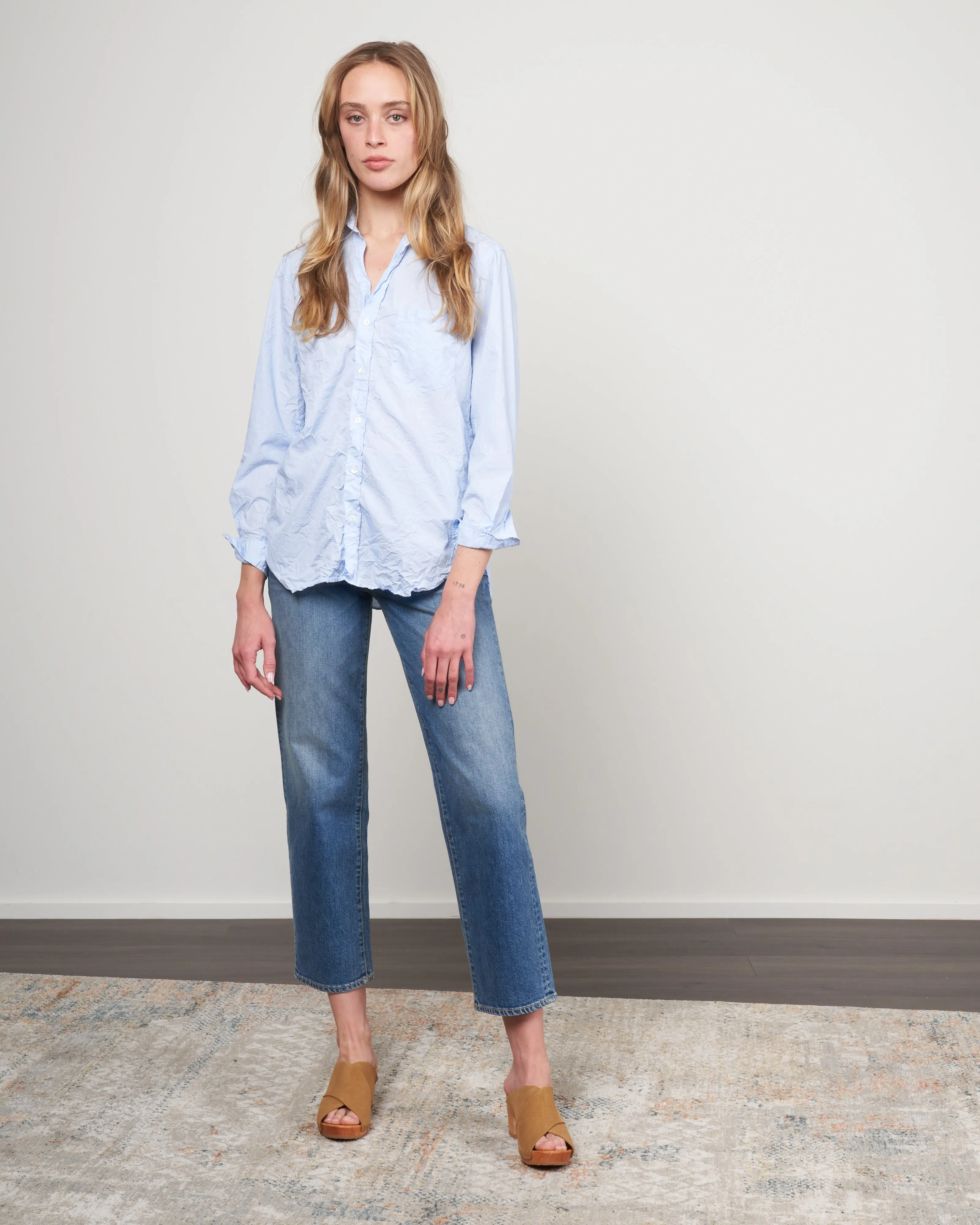 joedy woven button up - blue