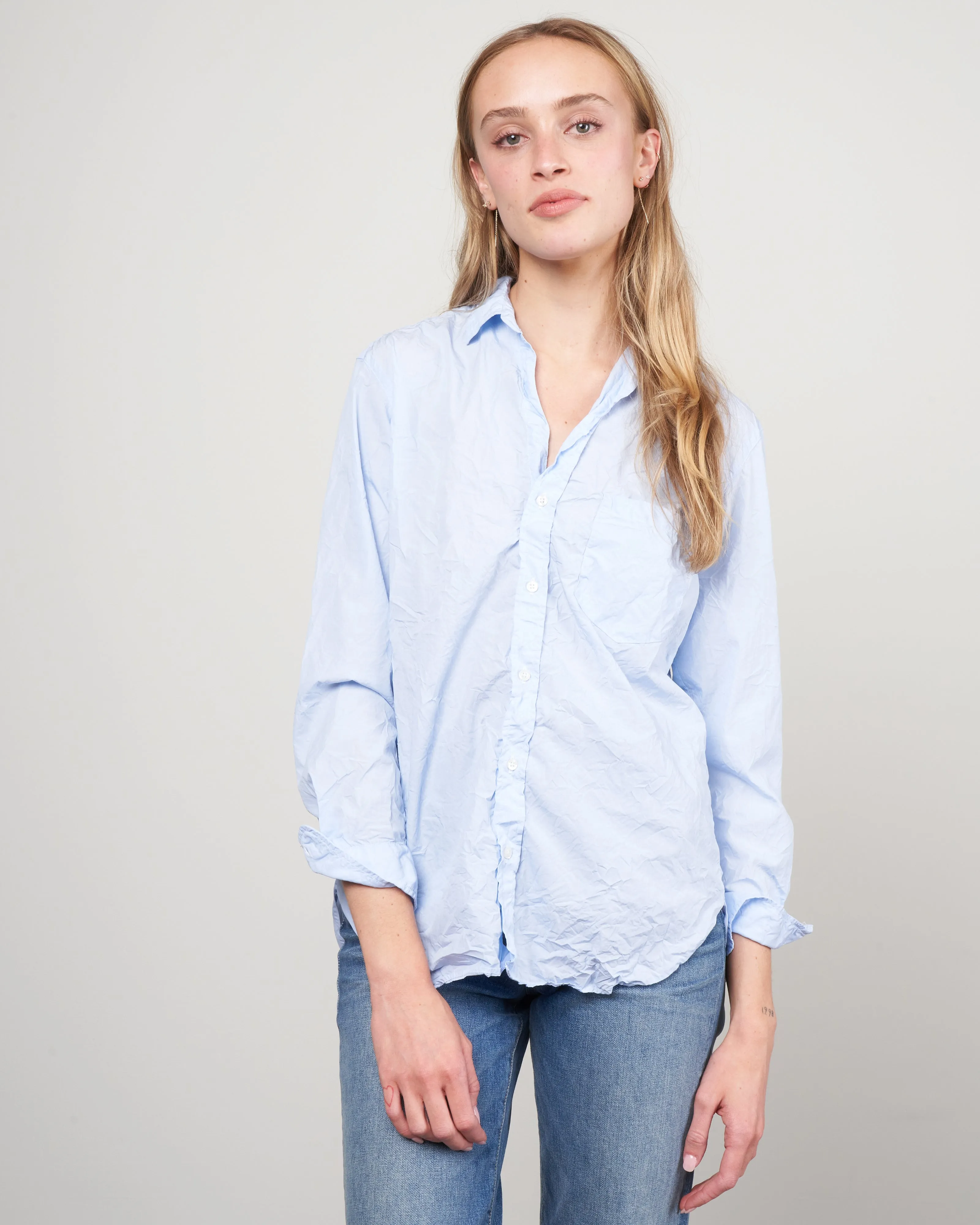 joedy woven button up - blue