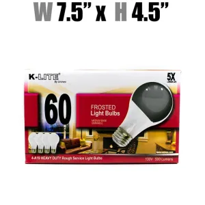 K-Lite Heavy Duty 60w Light Bulbs - 4 pk.