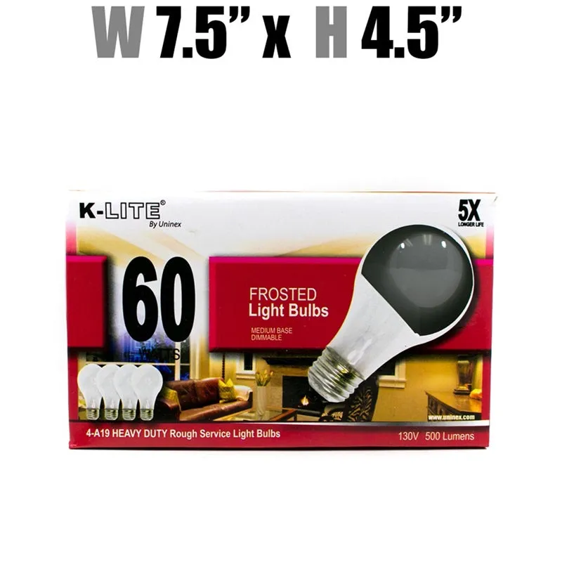 K-Lite Heavy Duty 60w Light Bulbs - 4 pk.