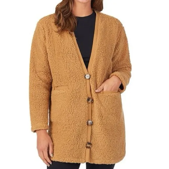 Koolaburra by UGG cozy Sherpa cardigan w/rib trim